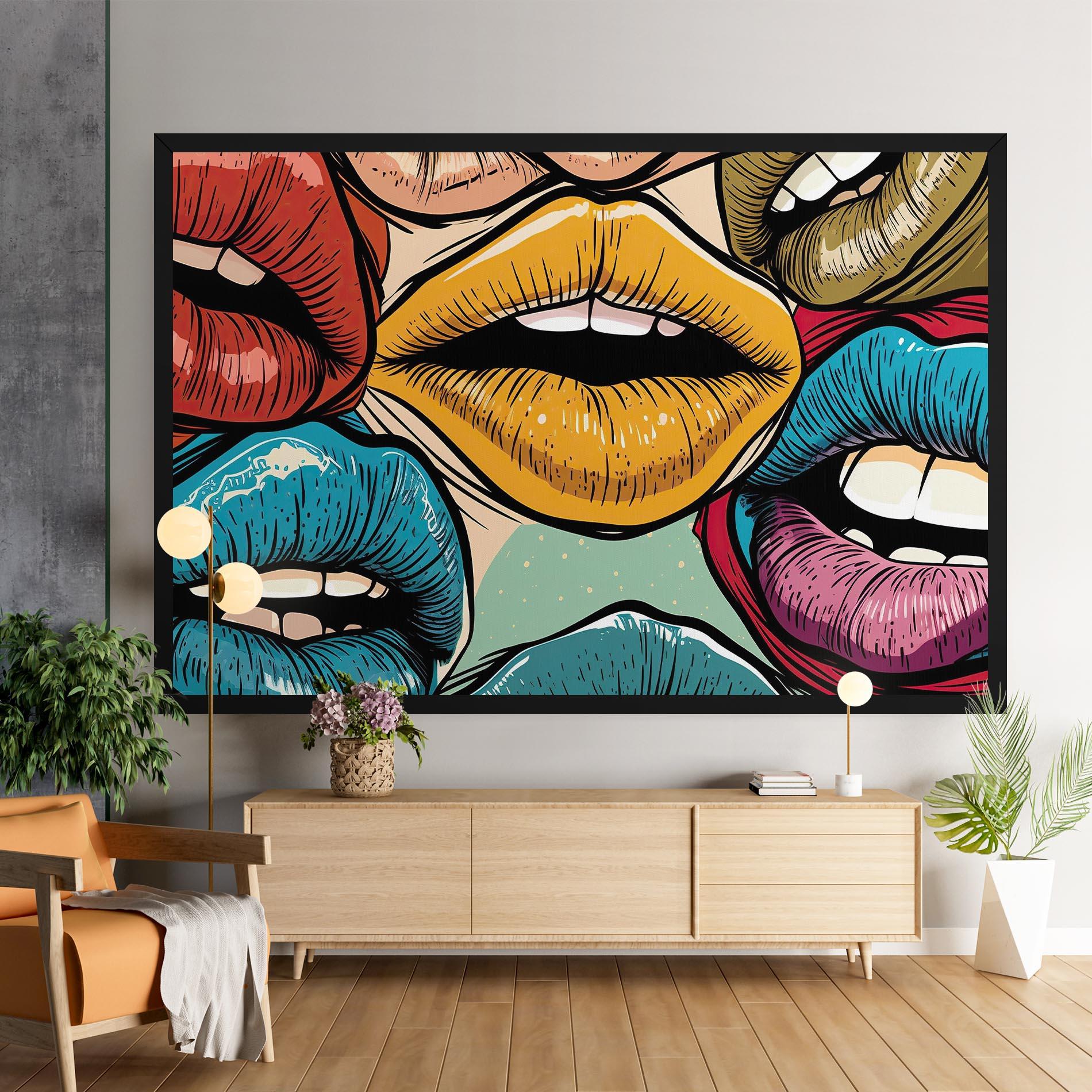 Tablou Canvas Comic Book Color Lips mockup 9