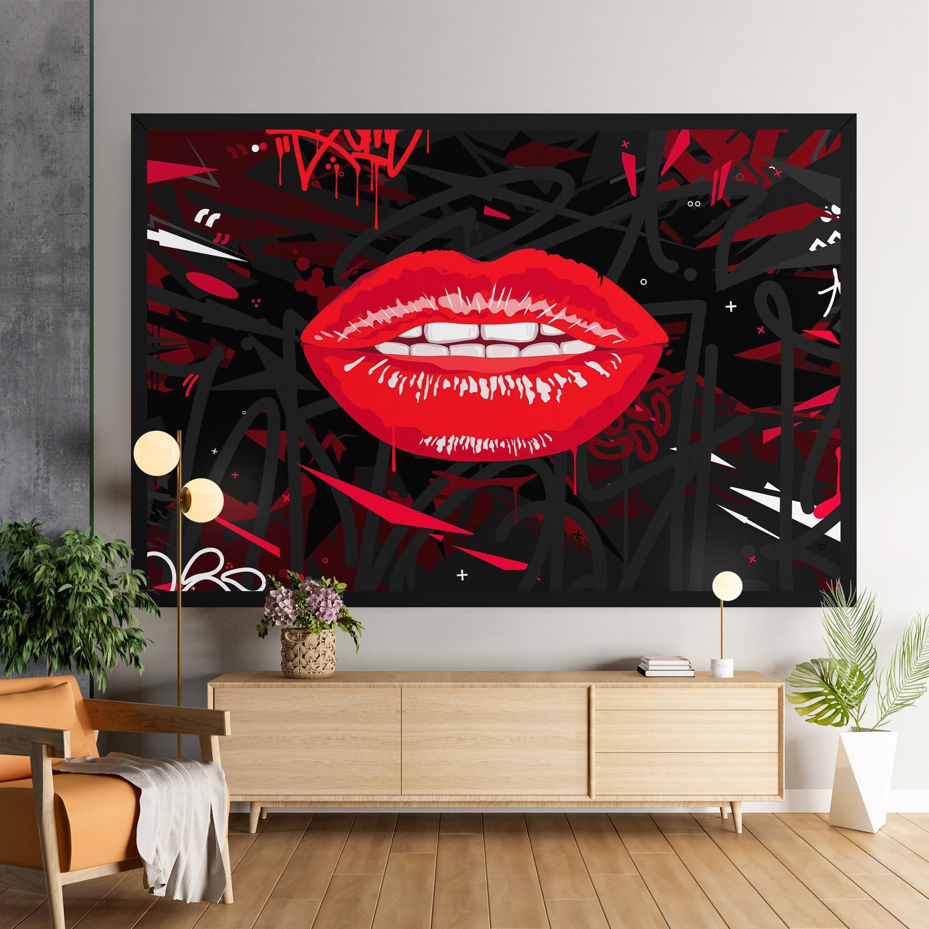 Tablou Canvas Graff Lips mockup 9