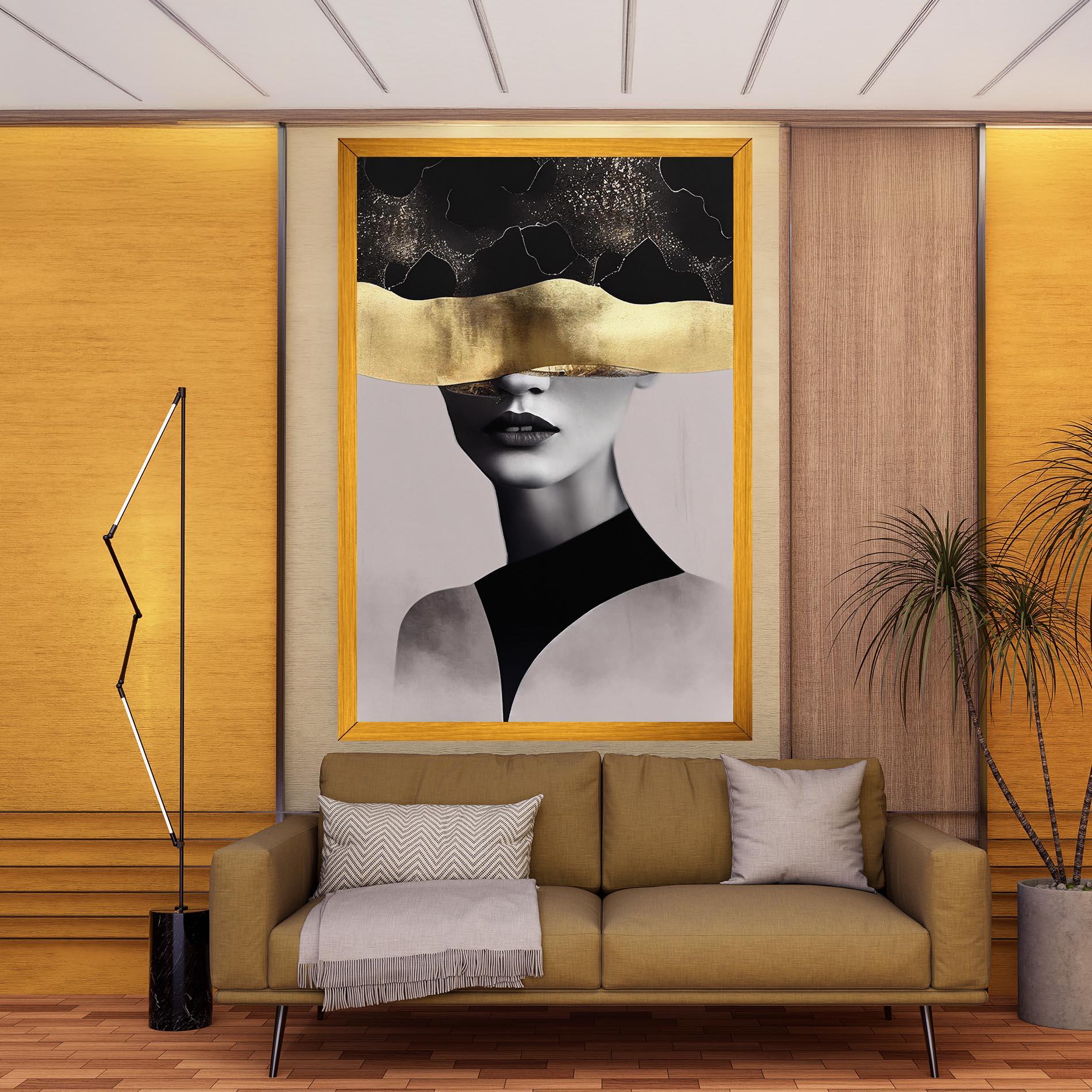 Tablou Canvas Grey Lips mockup 9