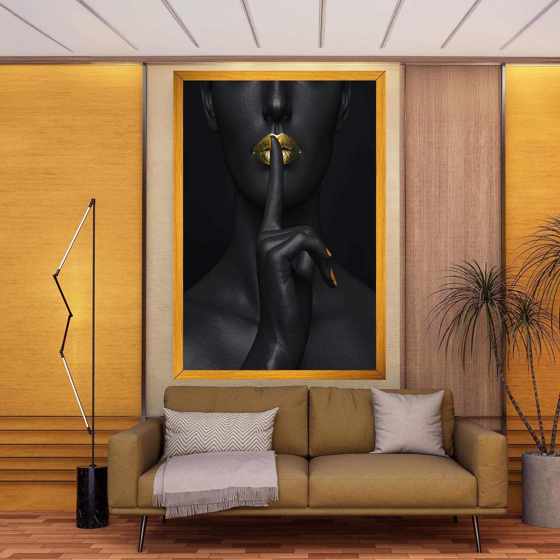 Tablou Canvas Silence Lips Portrait mockup 9