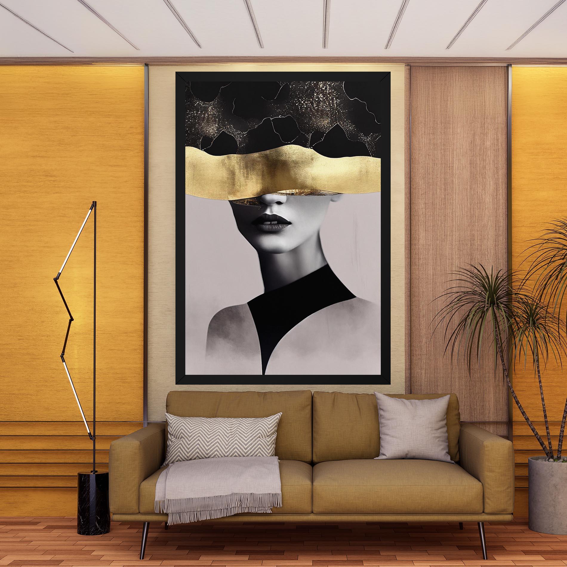 Tablou Canvas Grey Lips mockup 9