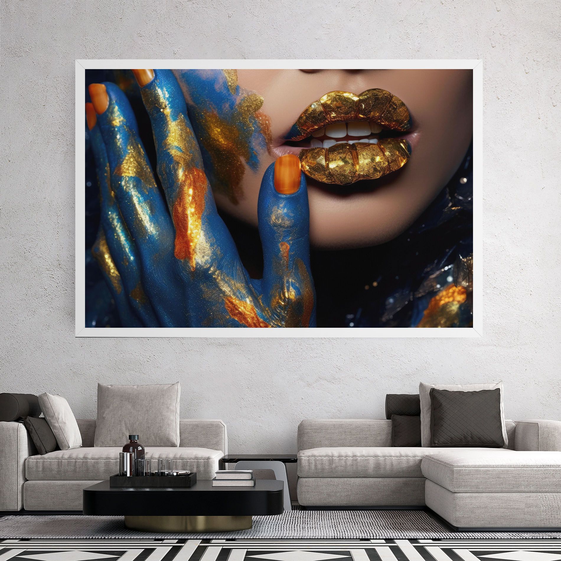 Blue Hand Lips mockup 2