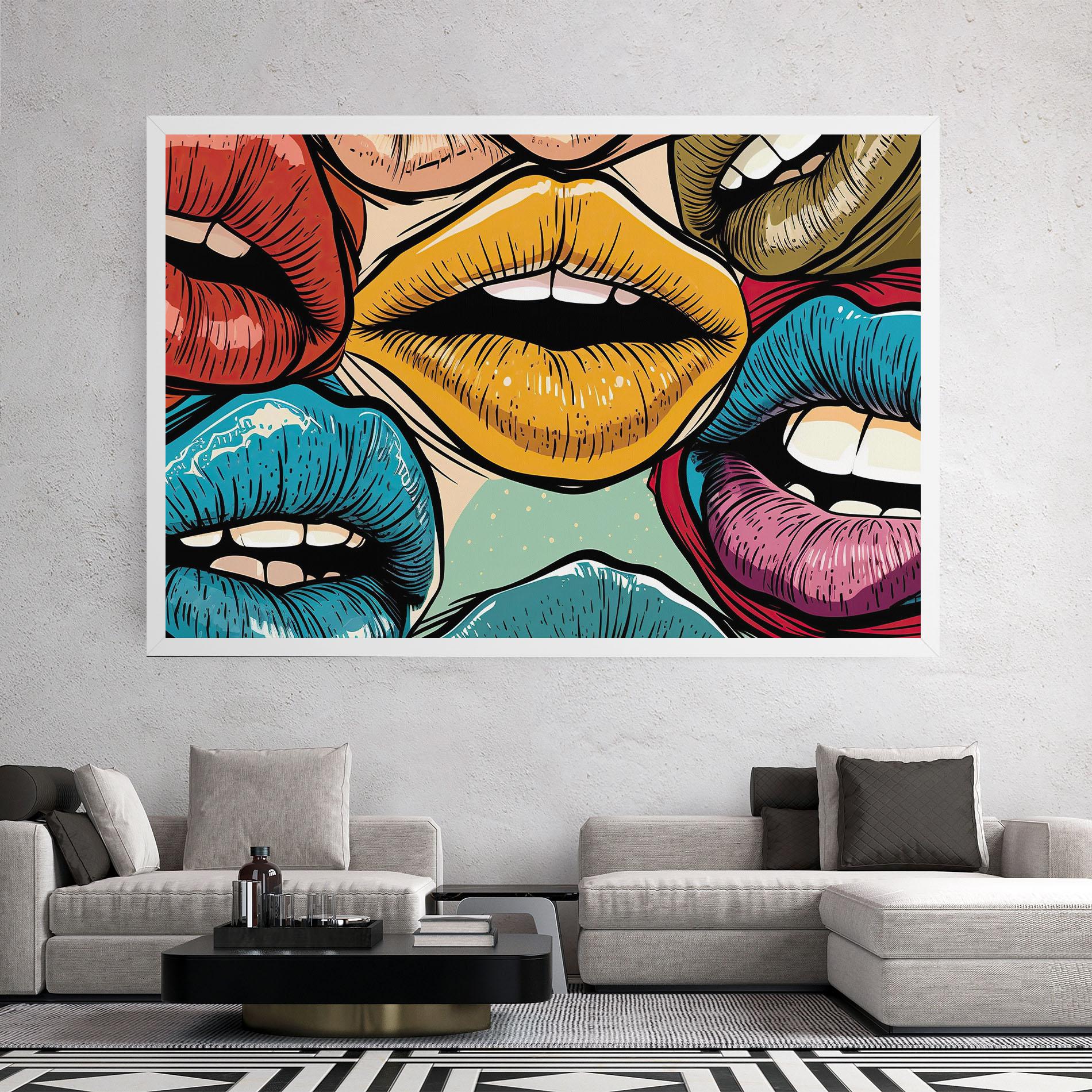 Tablou Canvas Comic Book Color Lips mockup 2