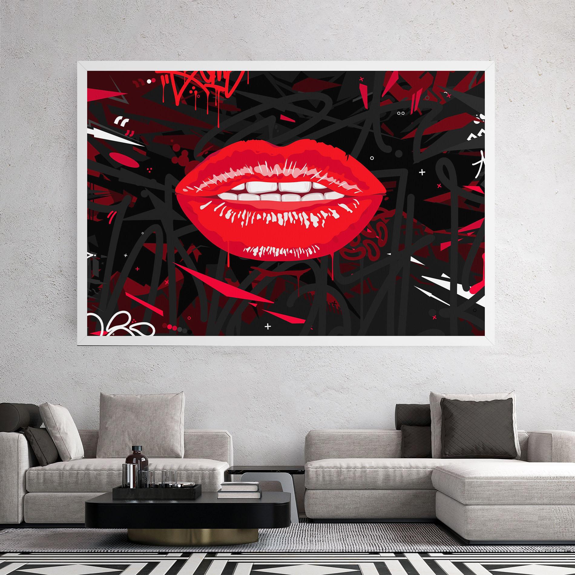 Tablou Canvas Graff Lips mockup 2