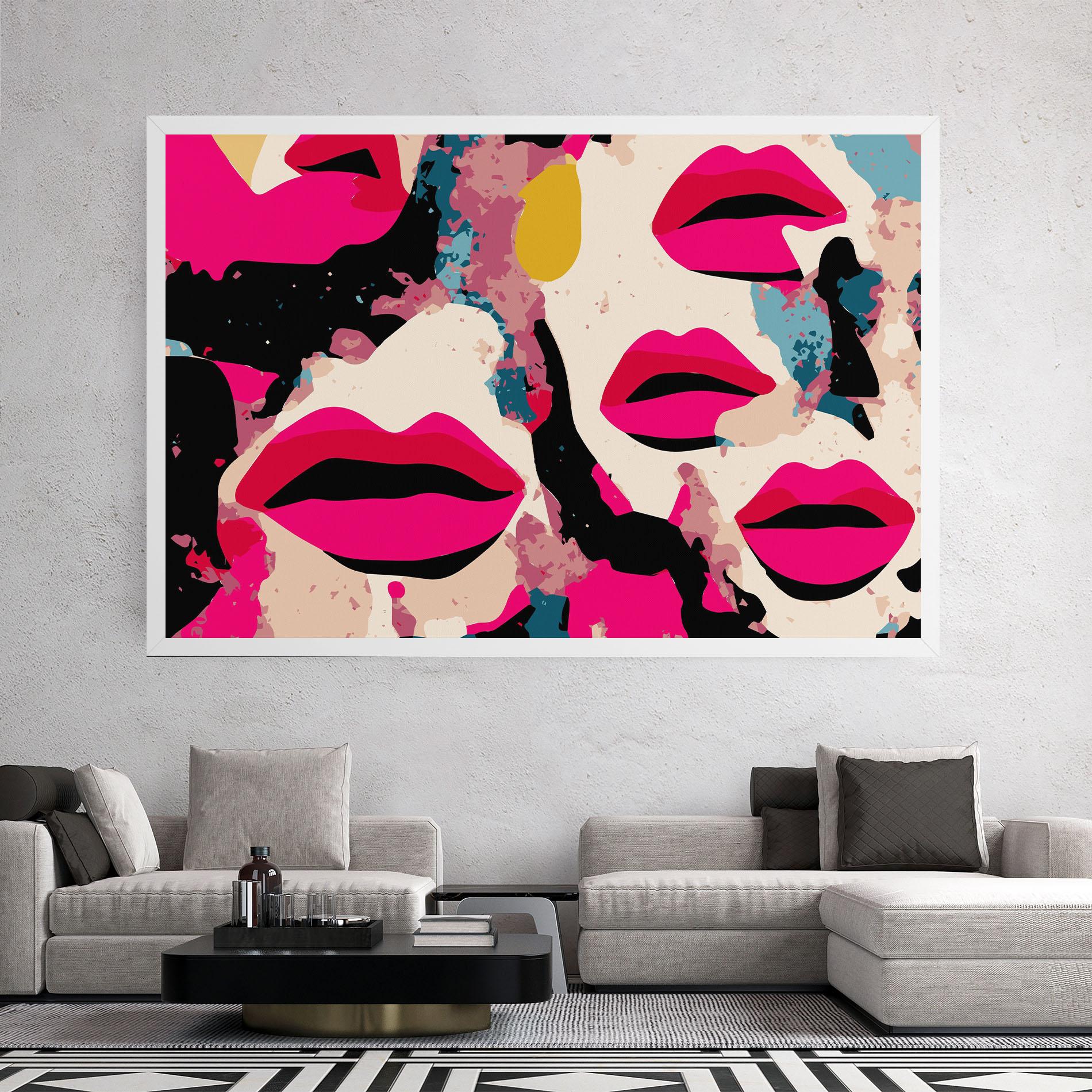 Tablou Canvas Pink Lips mockup 2