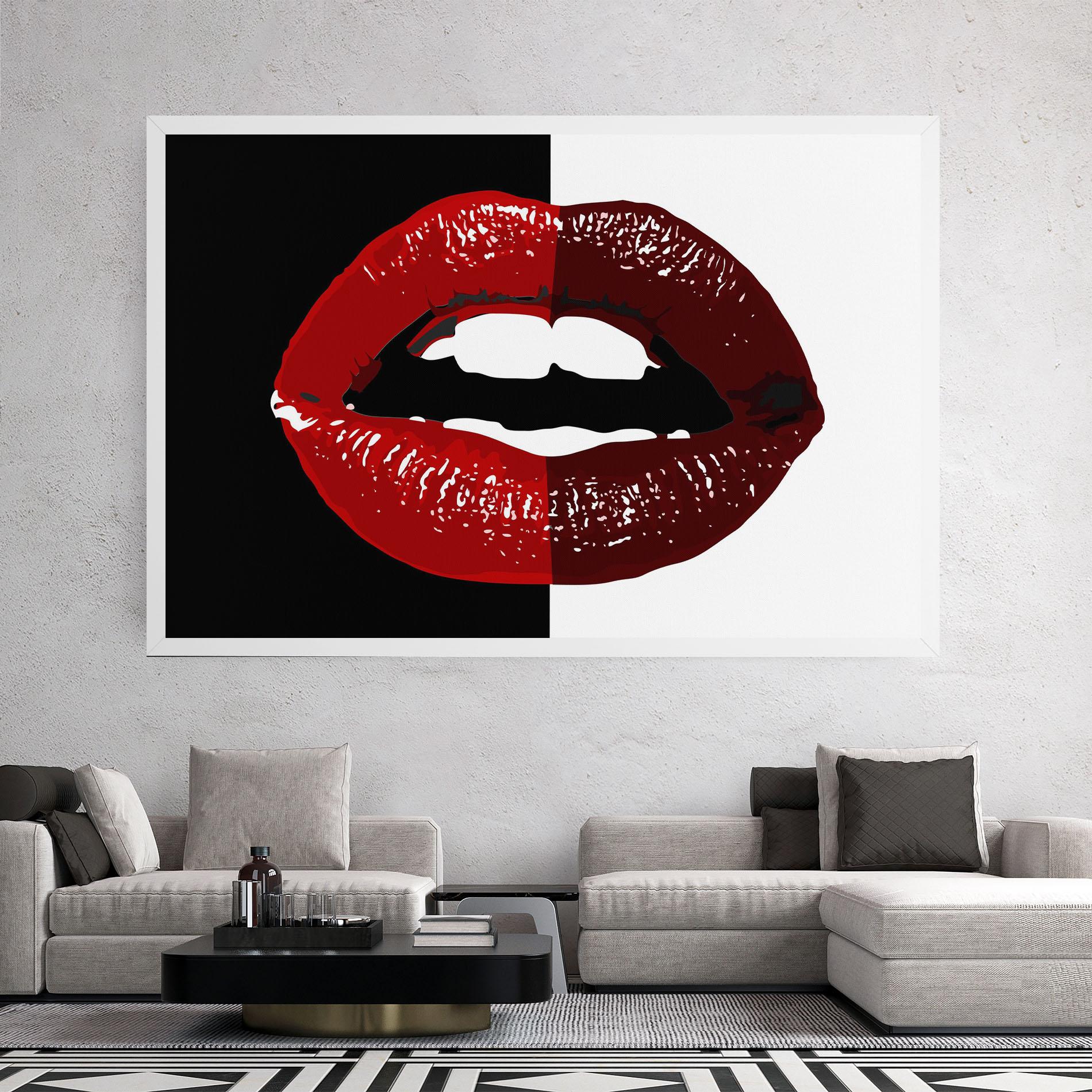 Tablou Canvas Red Shade Lips mockup 2