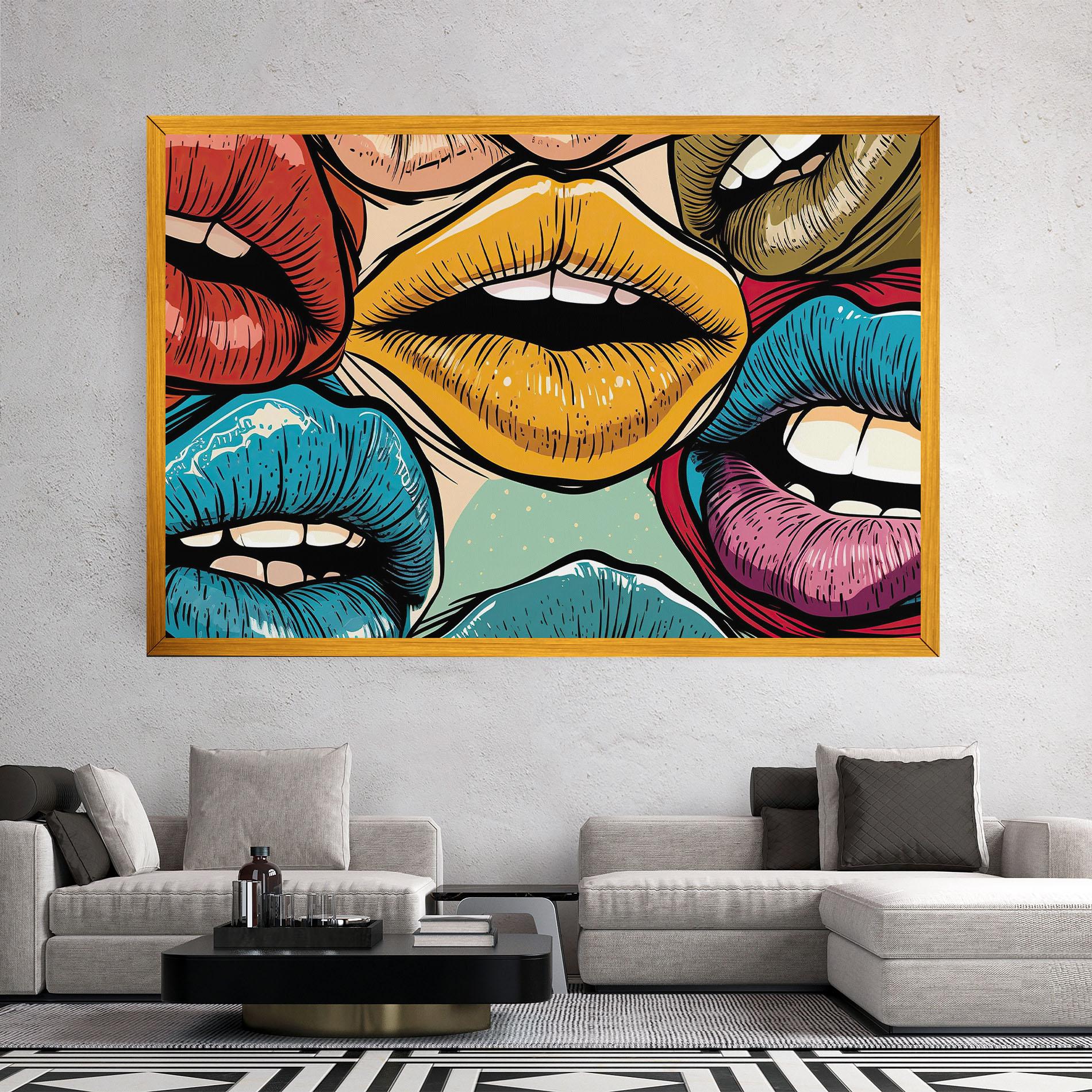 Tablou Canvas Comic Book Color Lips mockup 2