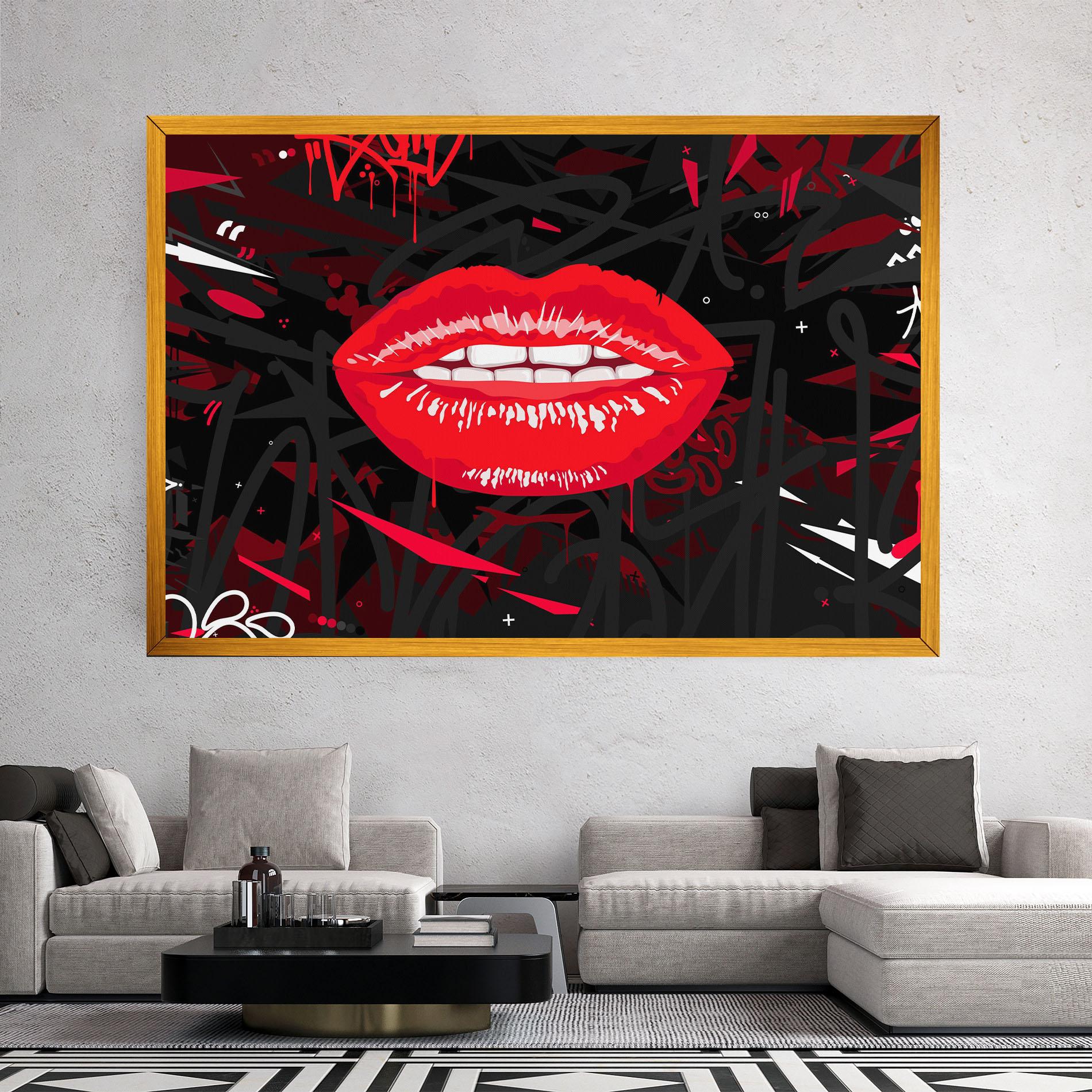 Tablou Canvas Graff Lips mockup 2