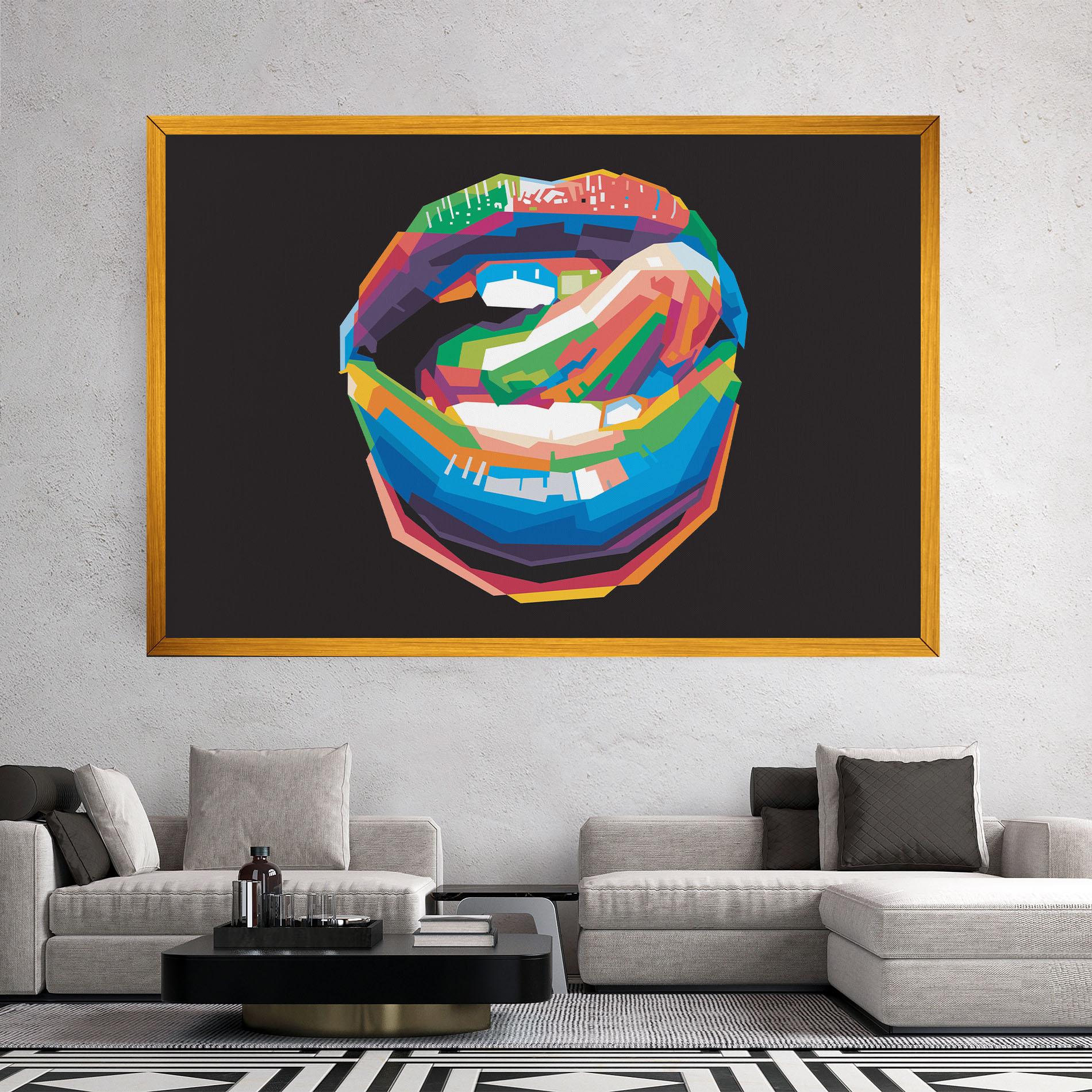 Tablou Canvas Lips Toungue mockup 2