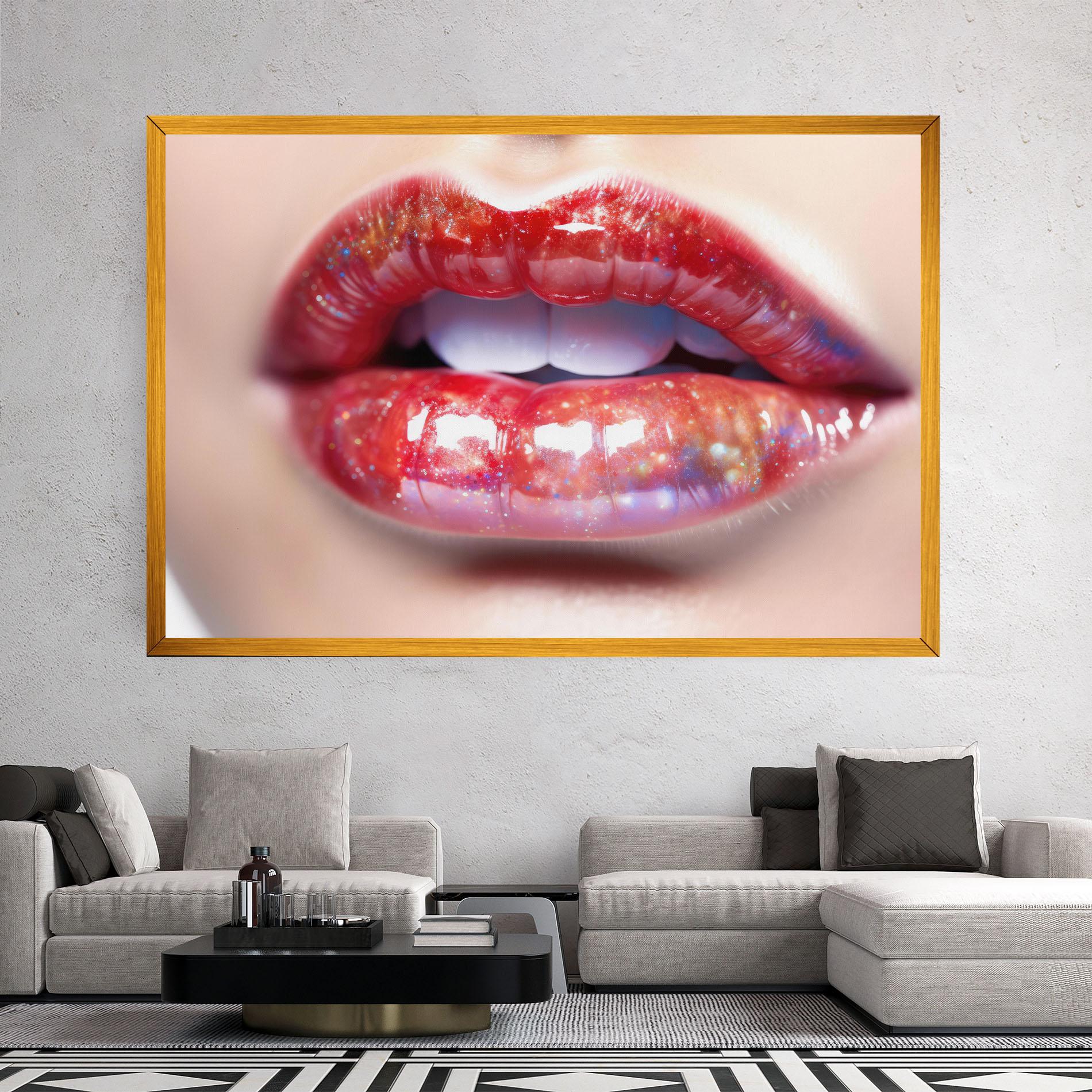 Tablou Canvas Red Pretty Lips mockup 2