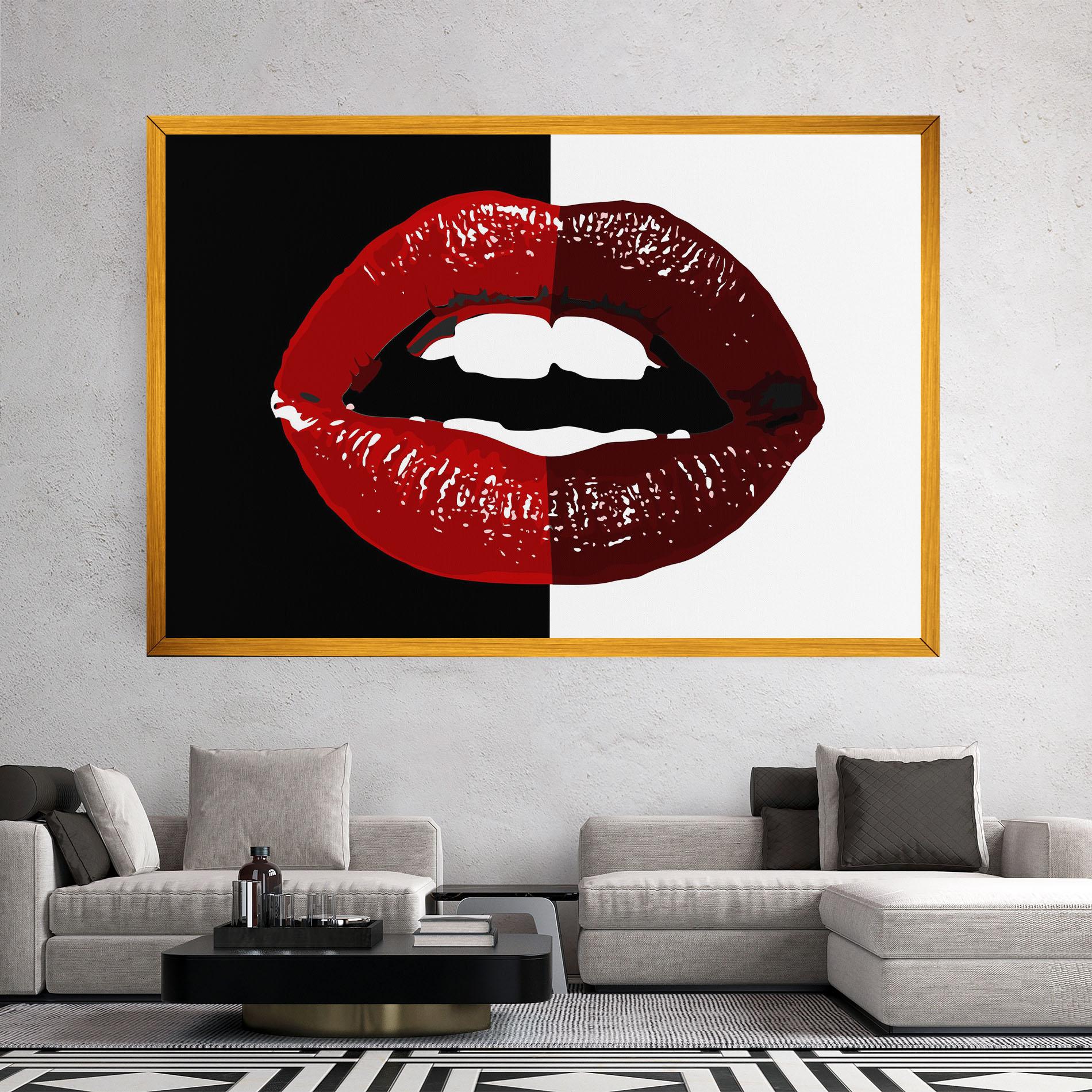 Tablou Canvas Red Shade Lips mockup 2