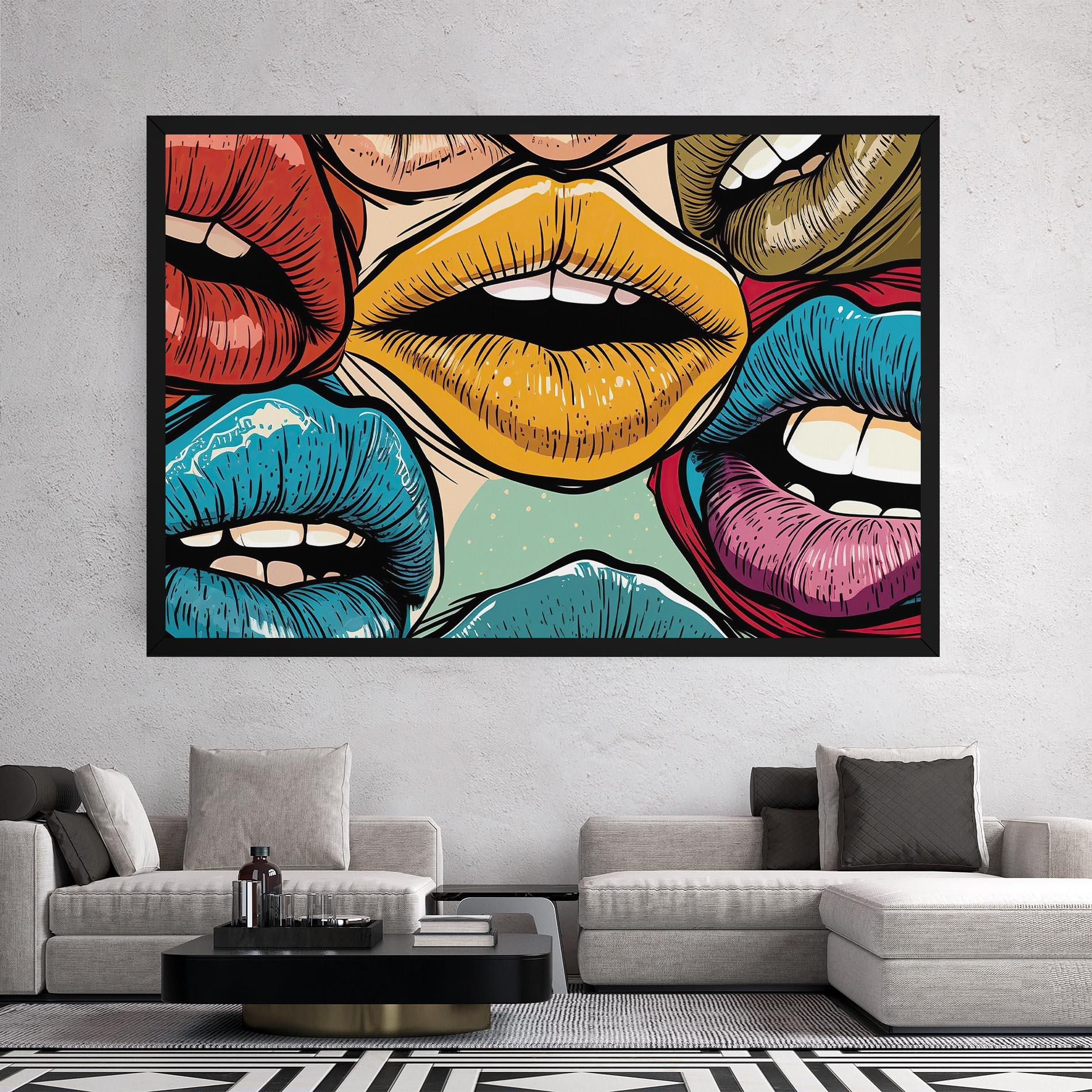 Tablou Canvas Comic Book Color Lips mockup 2