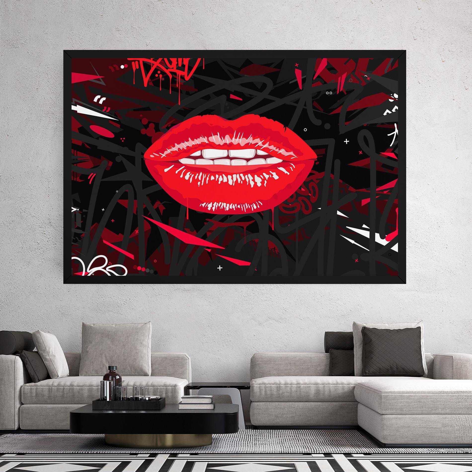 Tablou Canvas Graff Lips mockup 2