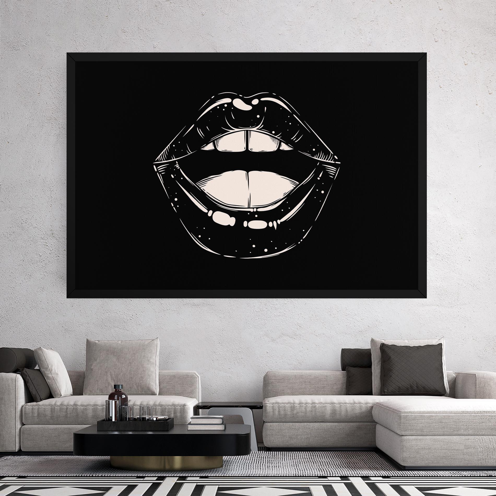 Tablou Canvas Lips On Black mockup 2