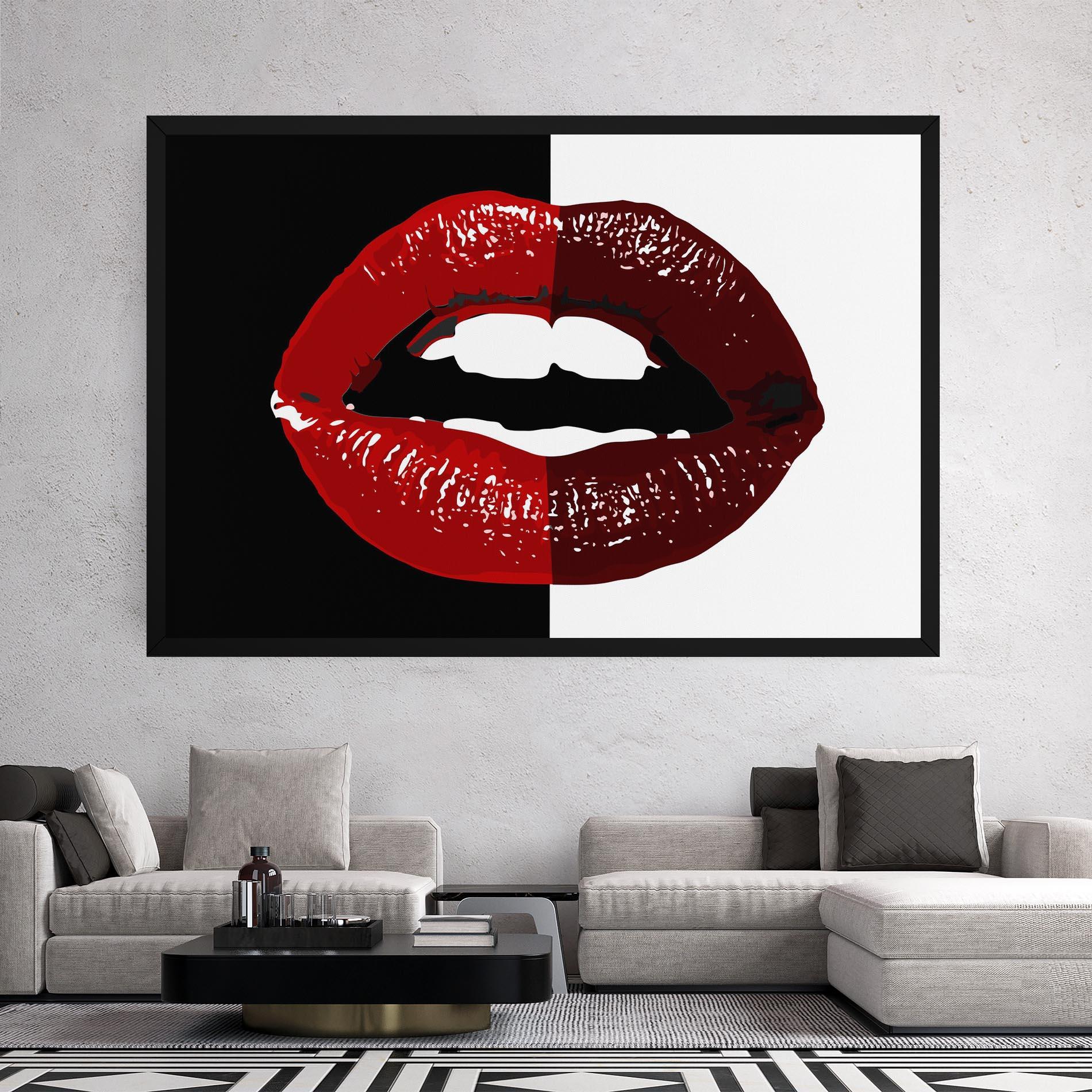 Tablou Canvas Red Shade Lips mockup 2