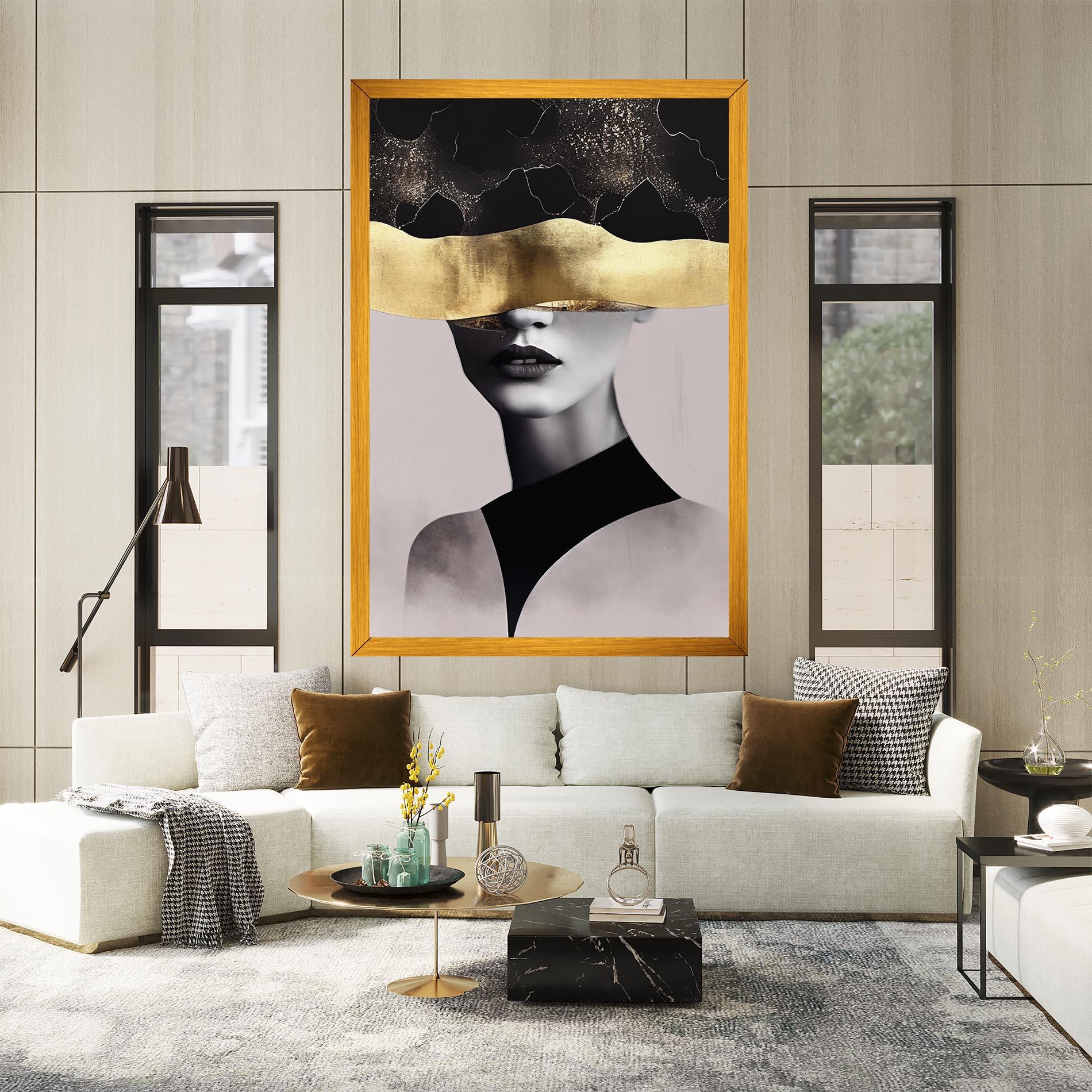 Tablou Canvas Grey Lips mockup 2