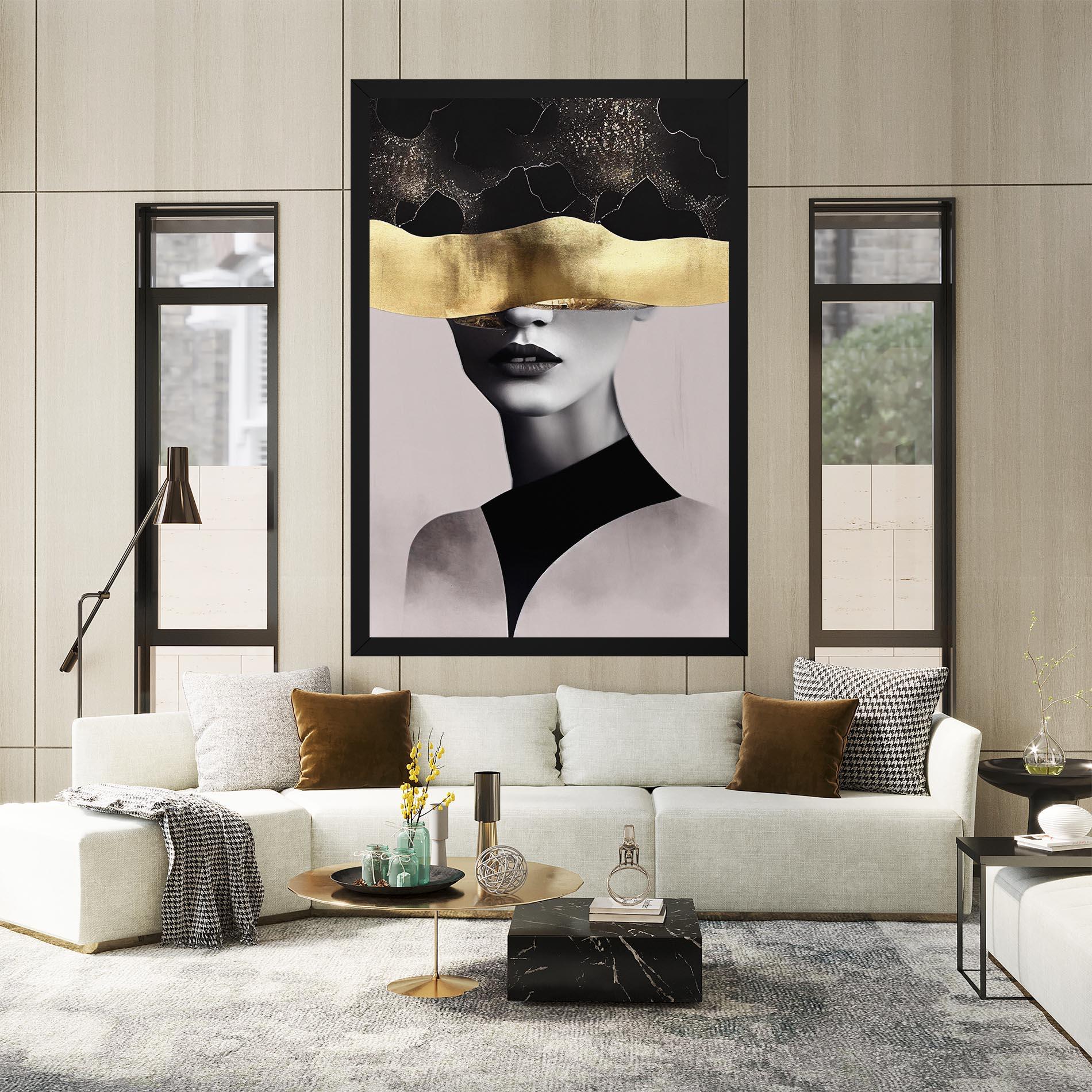 Tablou Canvas Grey Lips mockup 2