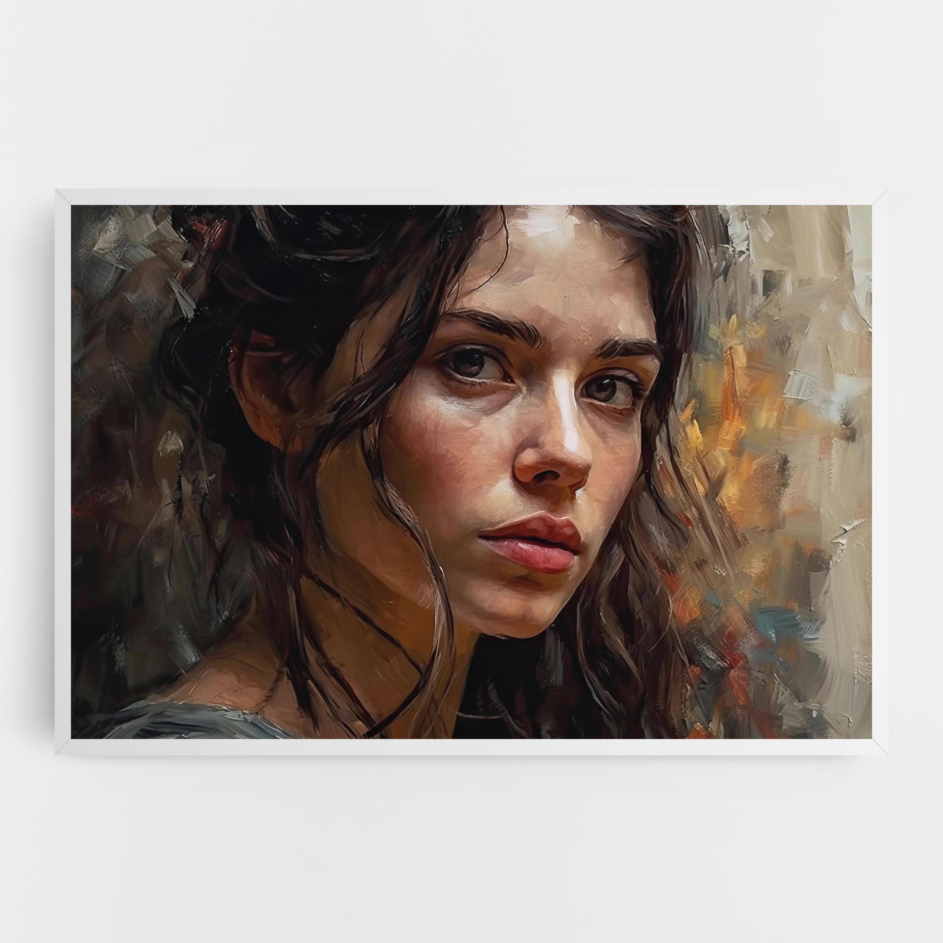 Tablou Canvas Closeup Impasto Portrait mockup 0