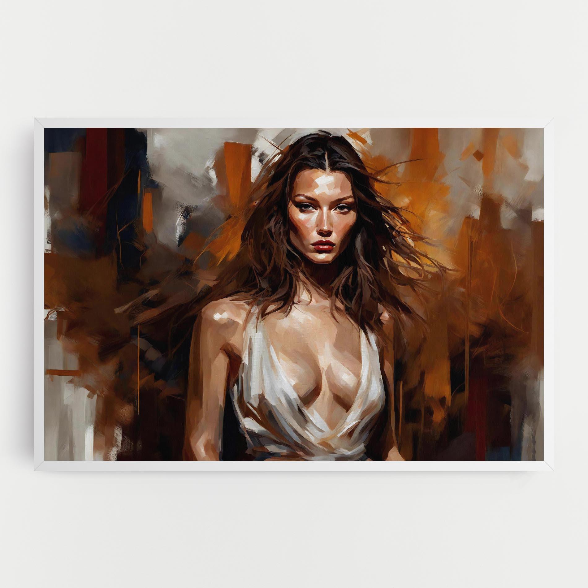 Tablou Canvas Long Brown Hair Woman mockup 0