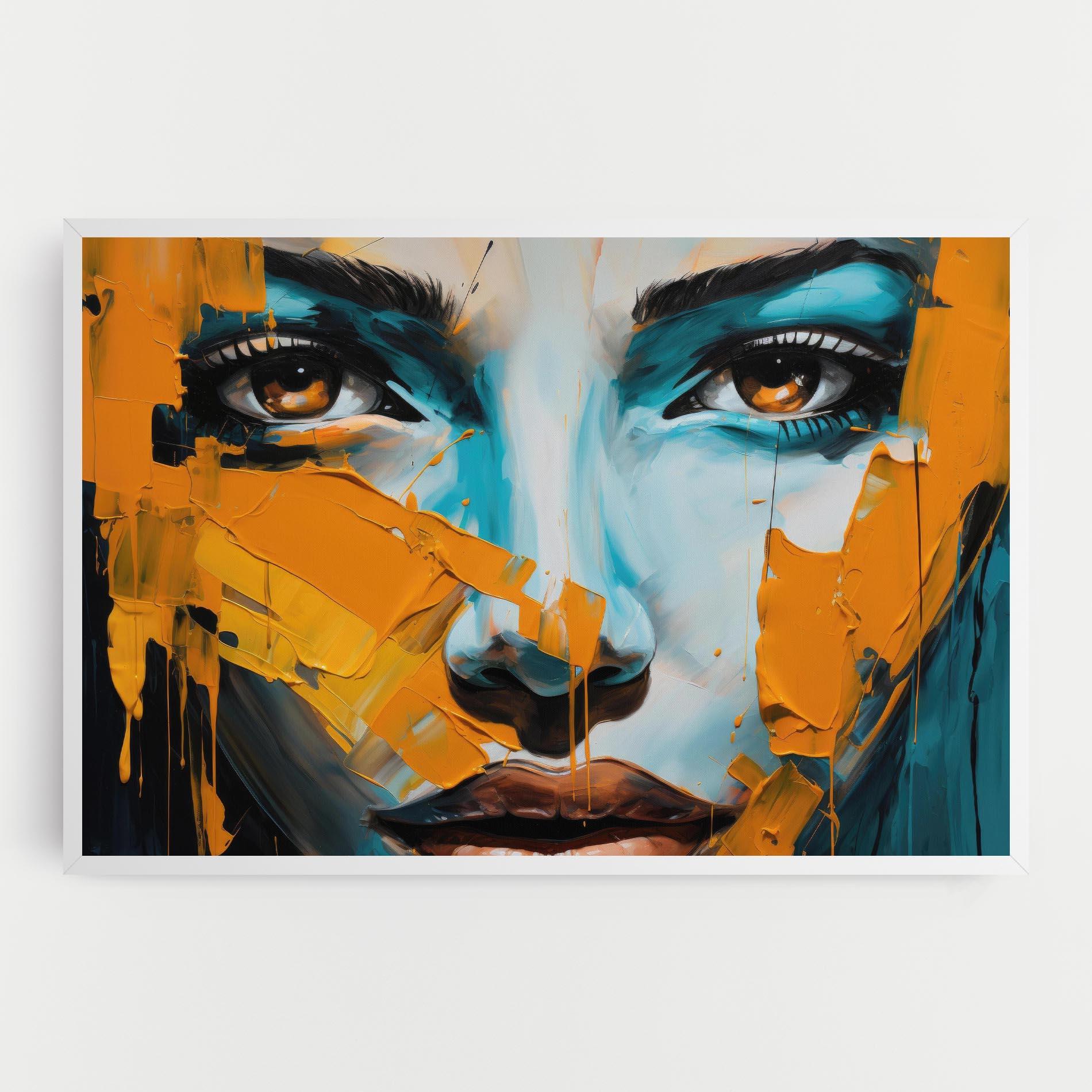 Tablou Canvas Orange Paint Portrait mockup 0