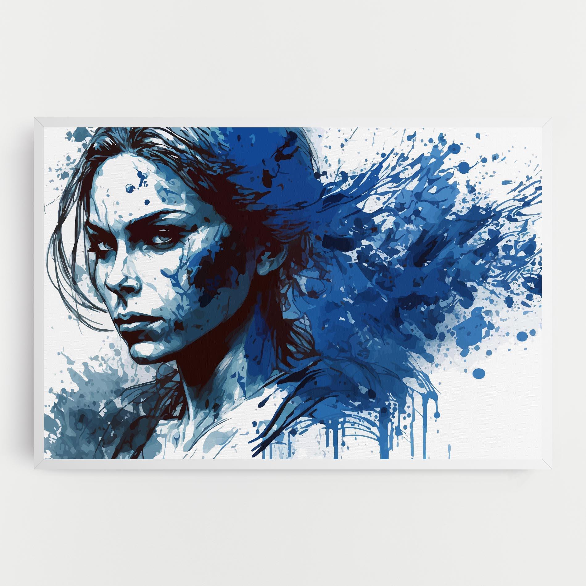 Tablou Canvas Portrait Blue Woman mockup 0