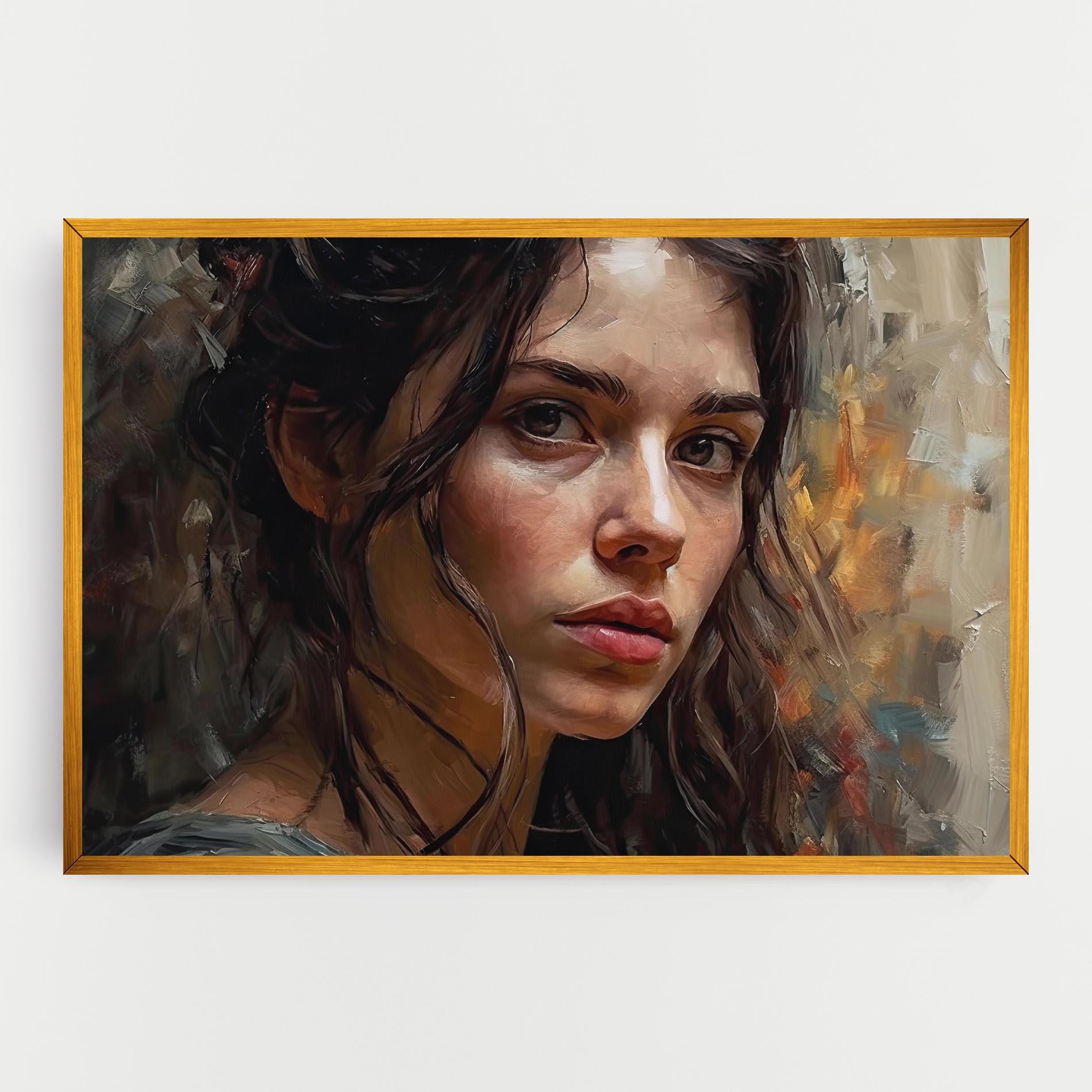 Tablou Canvas Closeup Impasto Portrait mockup 0