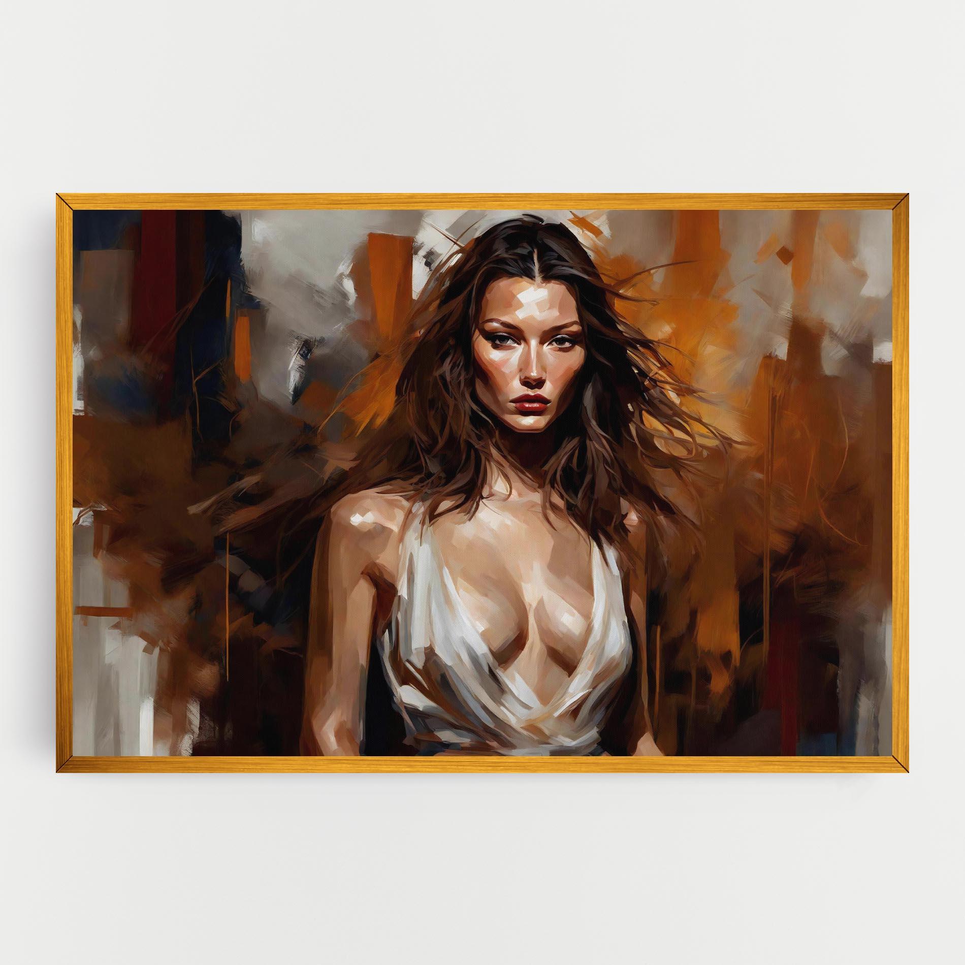 Tablou Canvas Long Brown Hair Woman mockup 0
