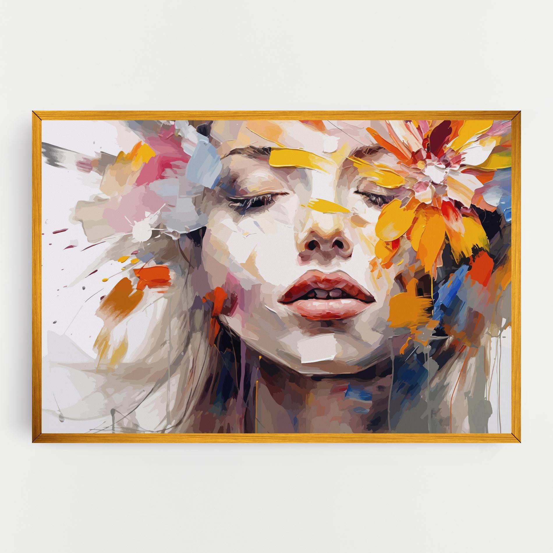 Tablou Canvas Oil Flower Portrait mockup 0
