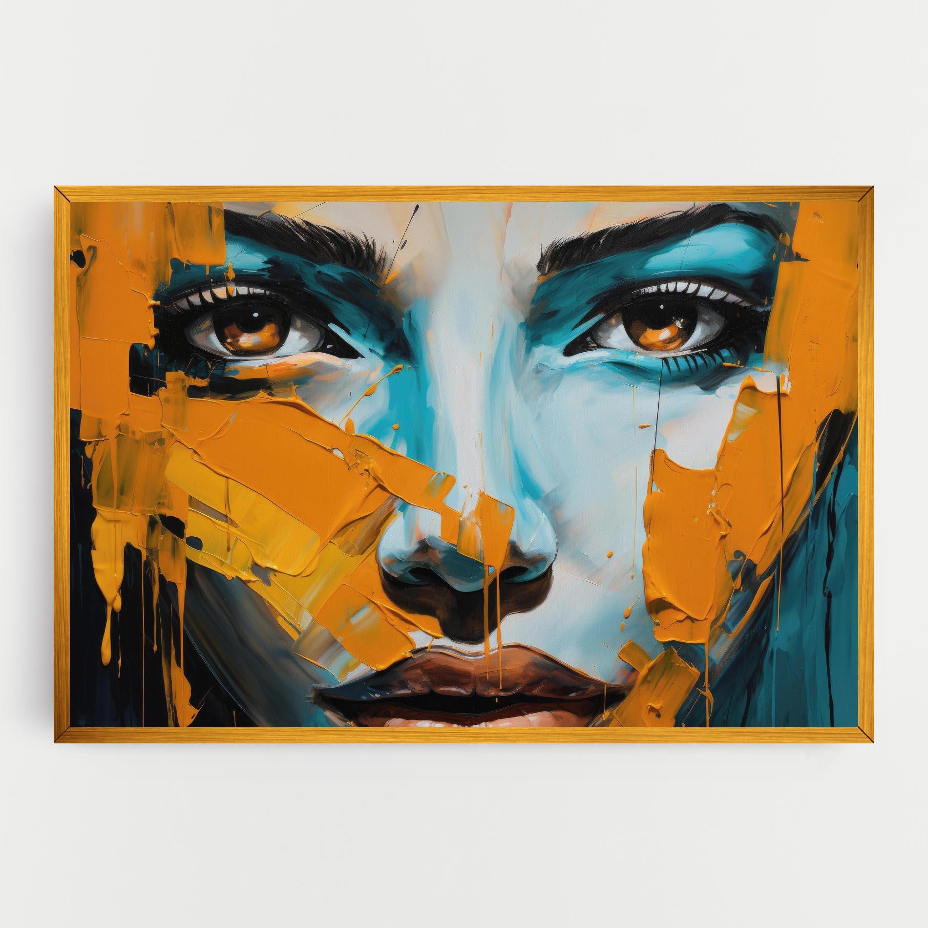 Tablou Canvas Orange Paint Portrait mockup 0