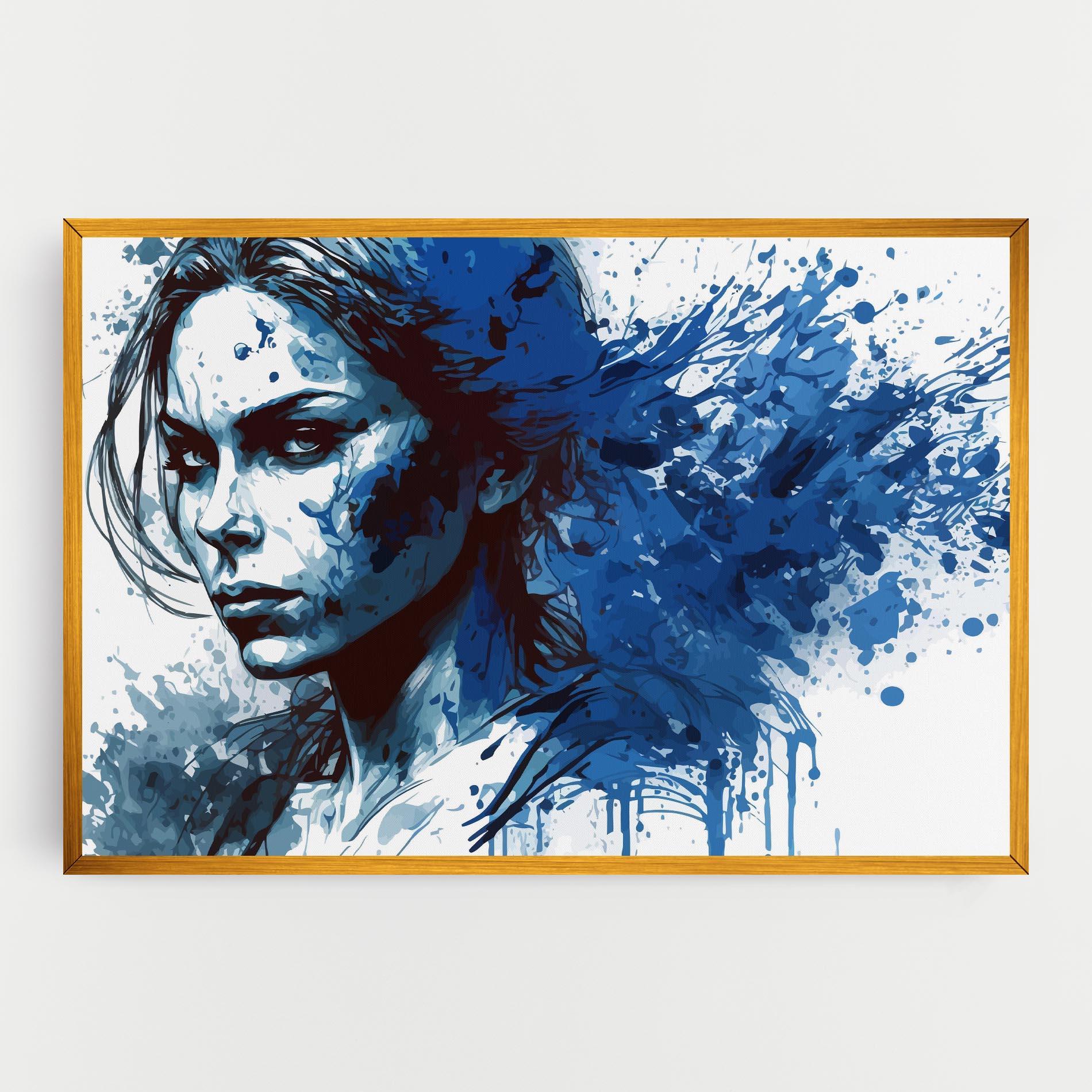 Tablou Canvas Portrait Blue Woman mockup 0