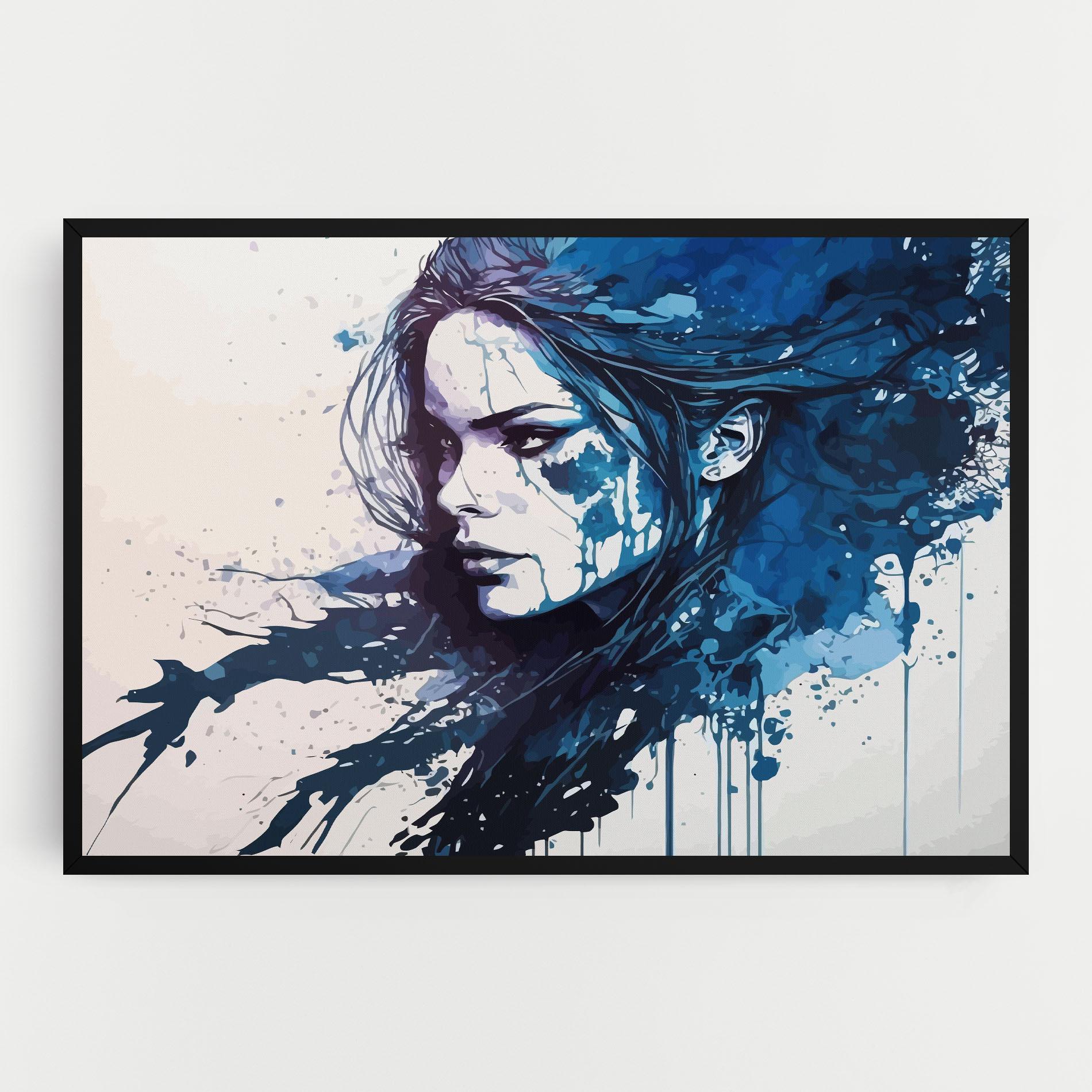 Tablou Canvas Blue Hair Portrait mockup 0
