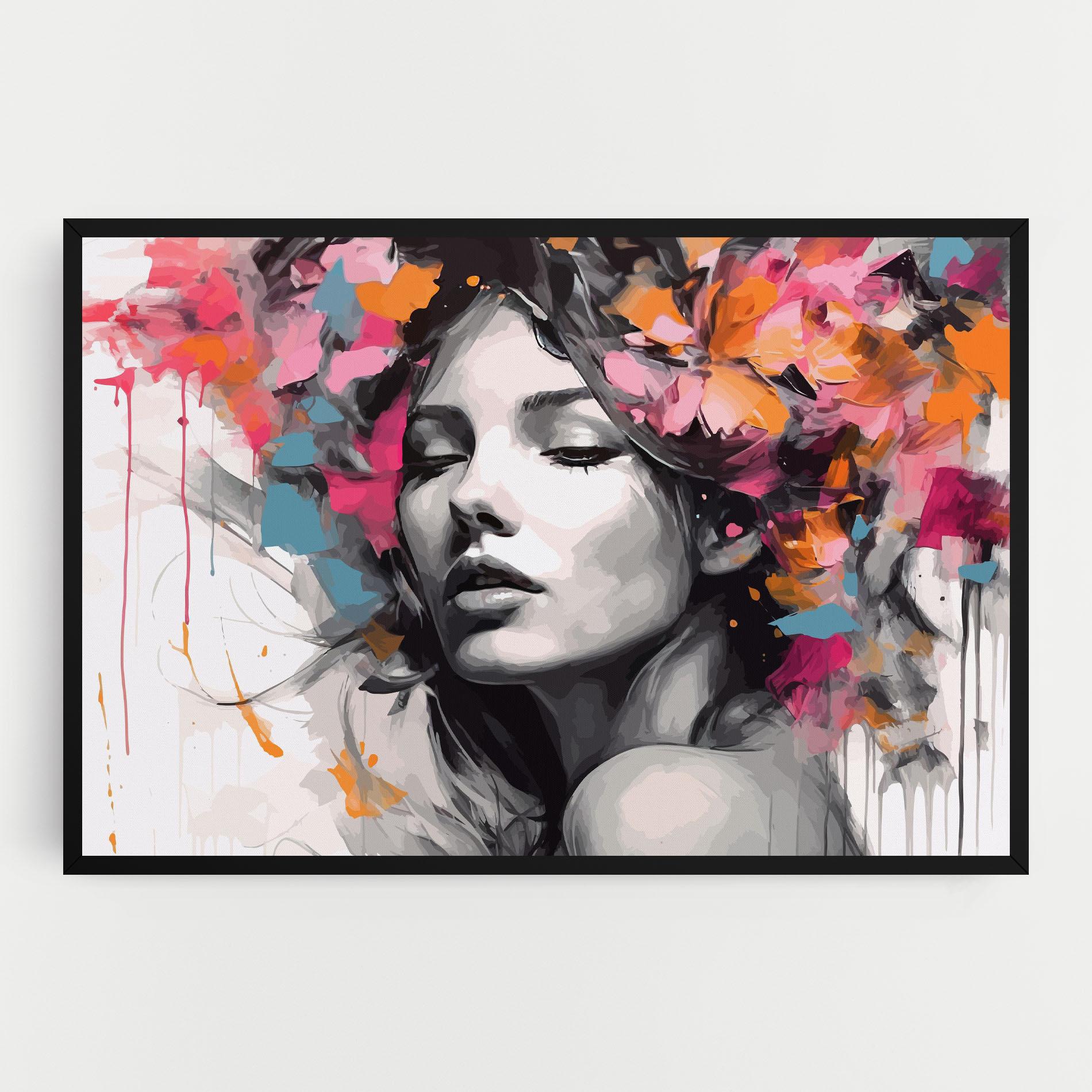 Tablou Canvas Colorful Flower Portrait mockup 0