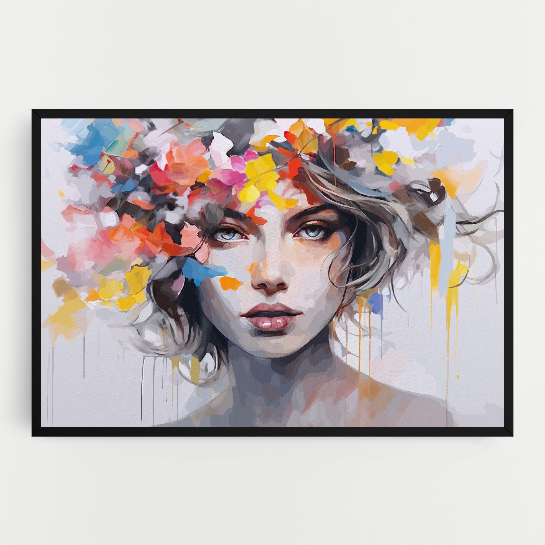 Tablou Canvas Colorful Hair Portrait mockup 0