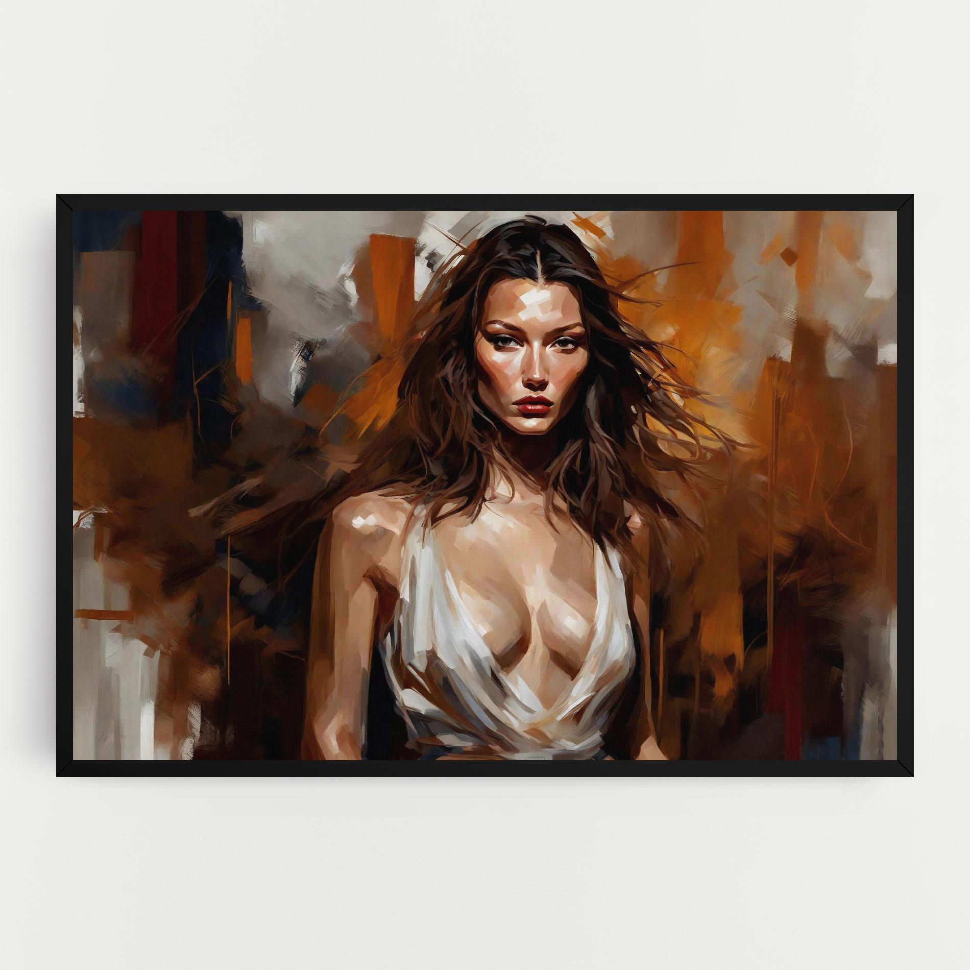 Tablou Canvas Long Brown Hair Woman mockup 0