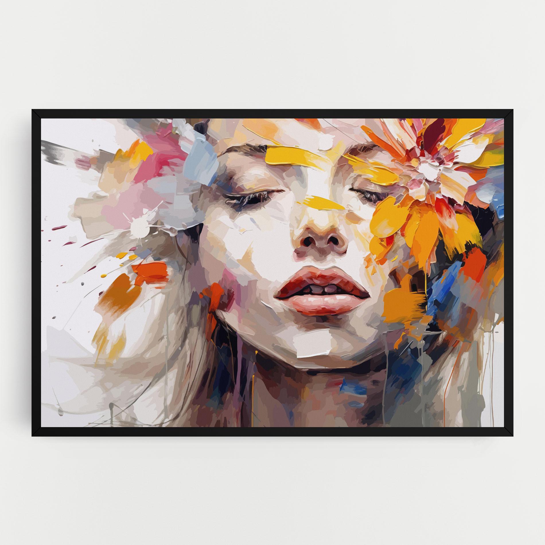 Tablou Canvas Oil Flower Portrait mockup 0