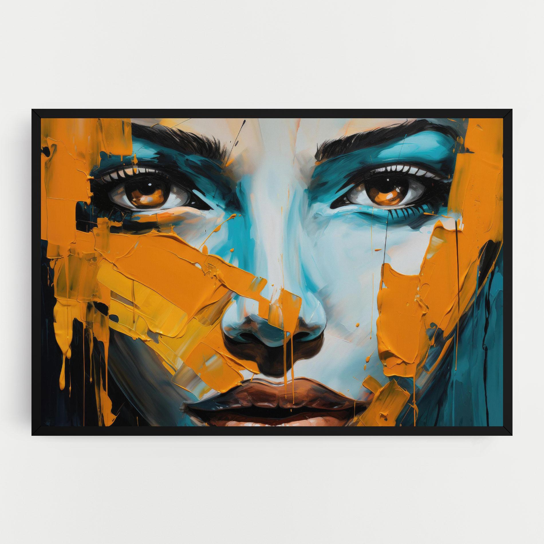 Tablou Canvas Orange Paint Portrait mockup 0