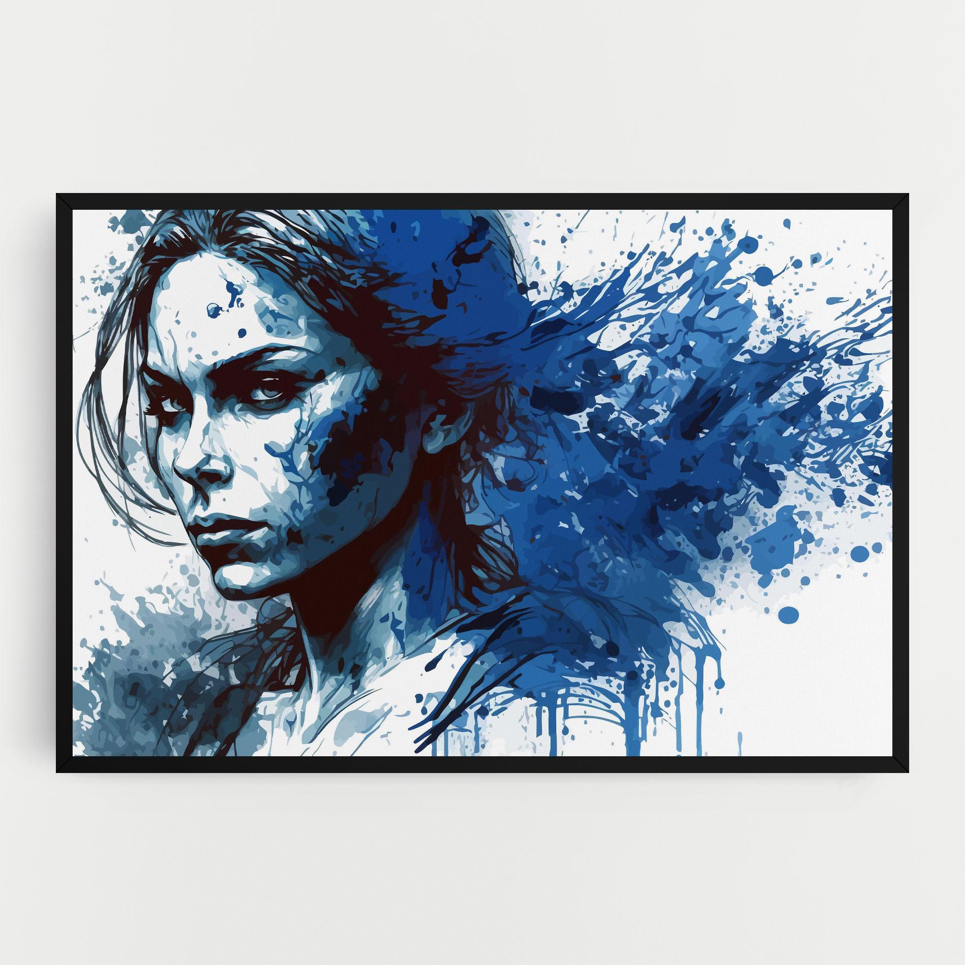 Tablou Canvas Portrait Blue Woman mockup 0