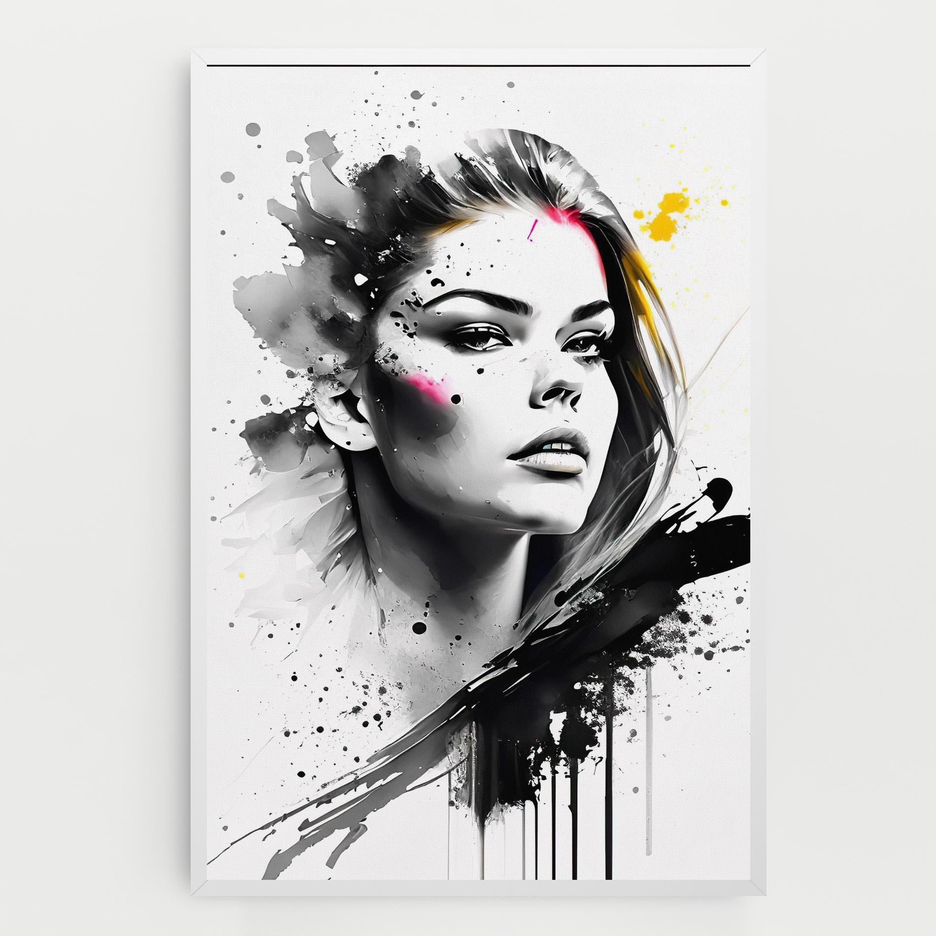 Tablou Canvas Ink Splash Portrait mockup 0
