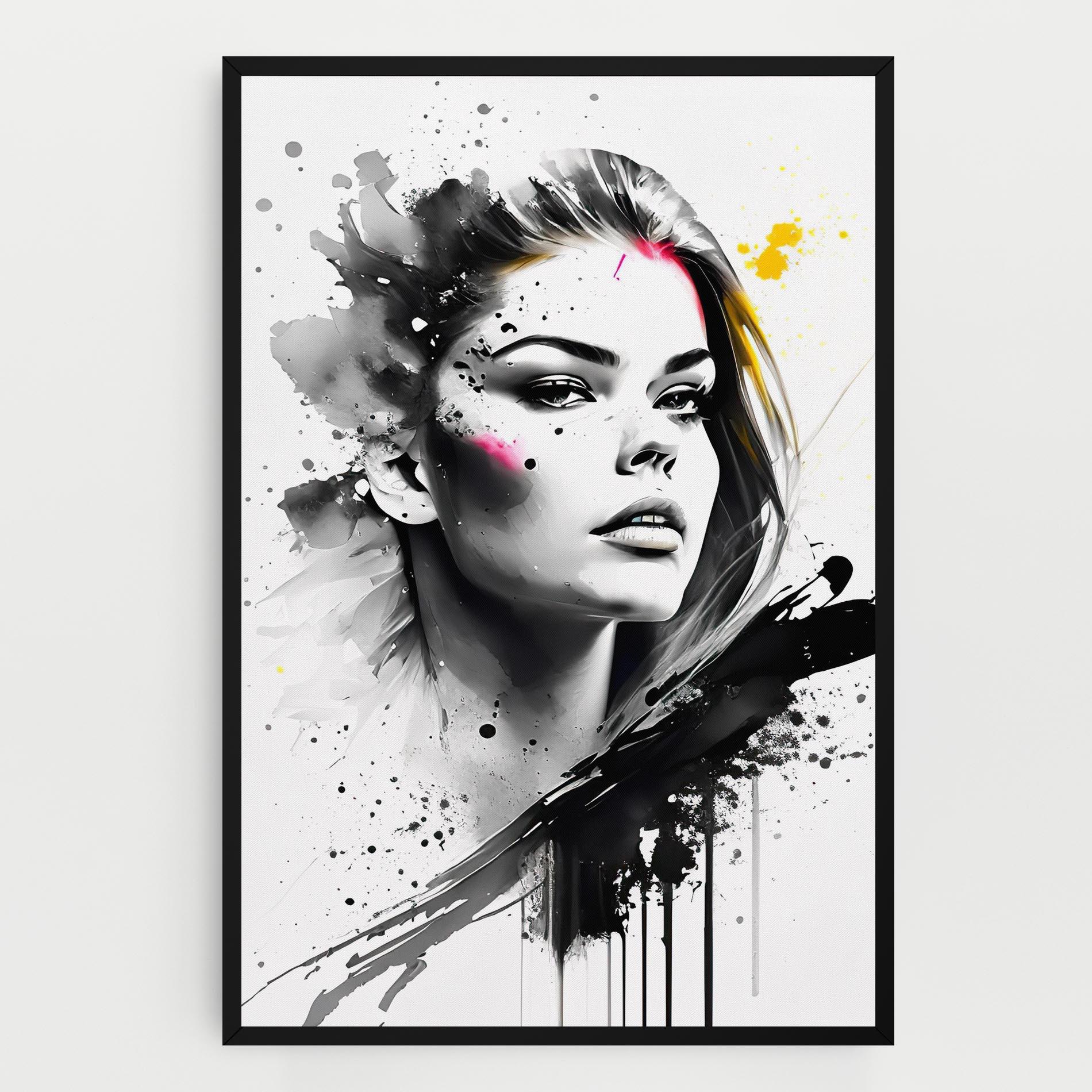 Tablou Canvas Ink Splash Portrait mockup 0