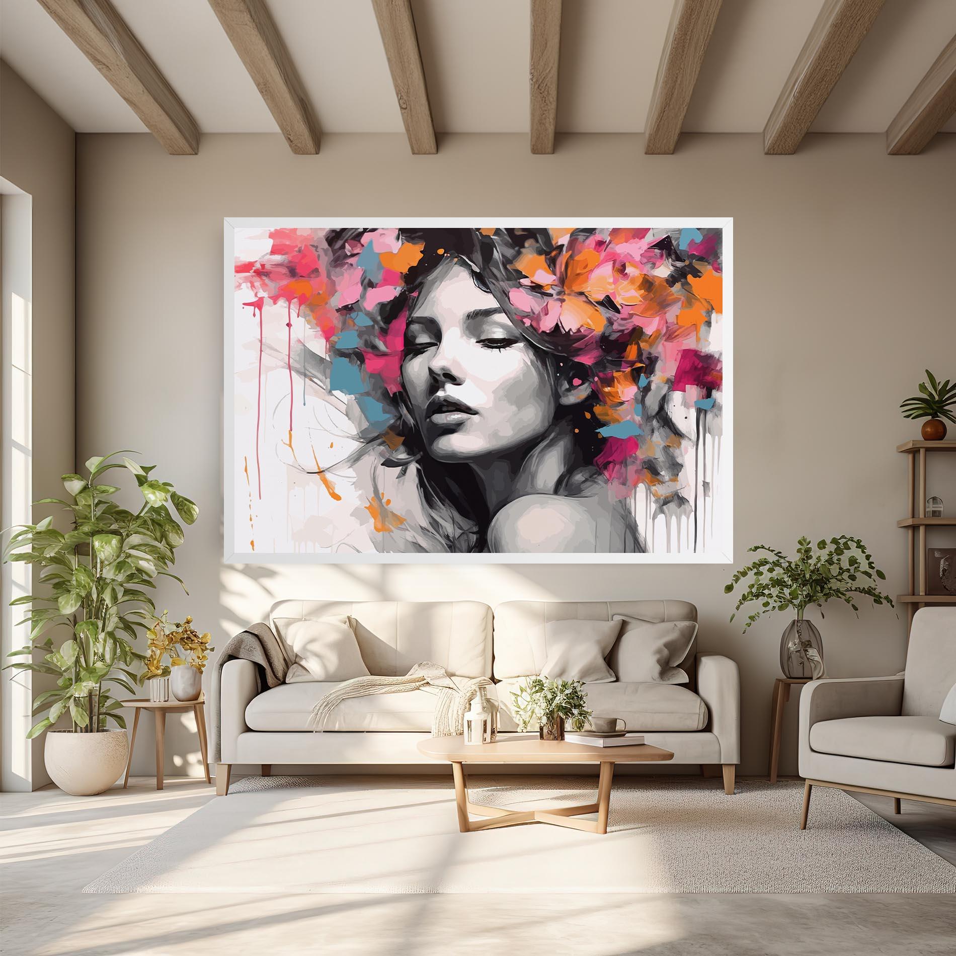 Tablou Canvas Colorful Flower Portrait mockup 6
