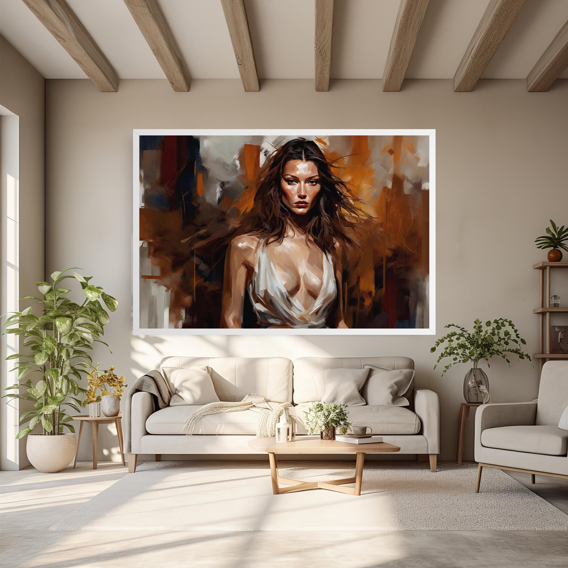 Tablou Canvas Long Brown Hair Woman mockup 6