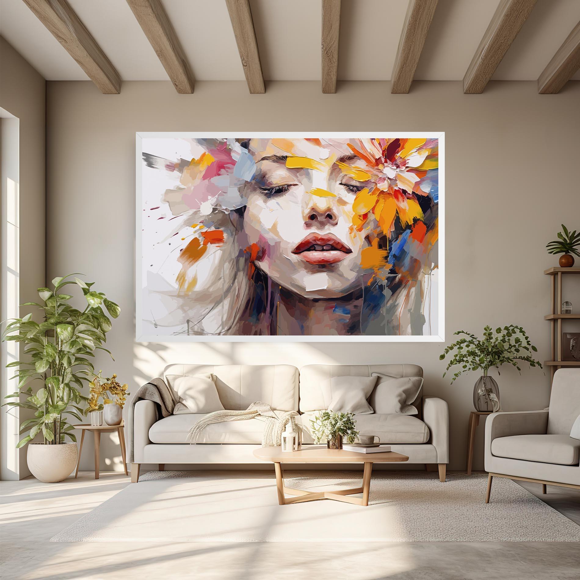 Tablou Canvas Oil Flower Portrait mockup 6