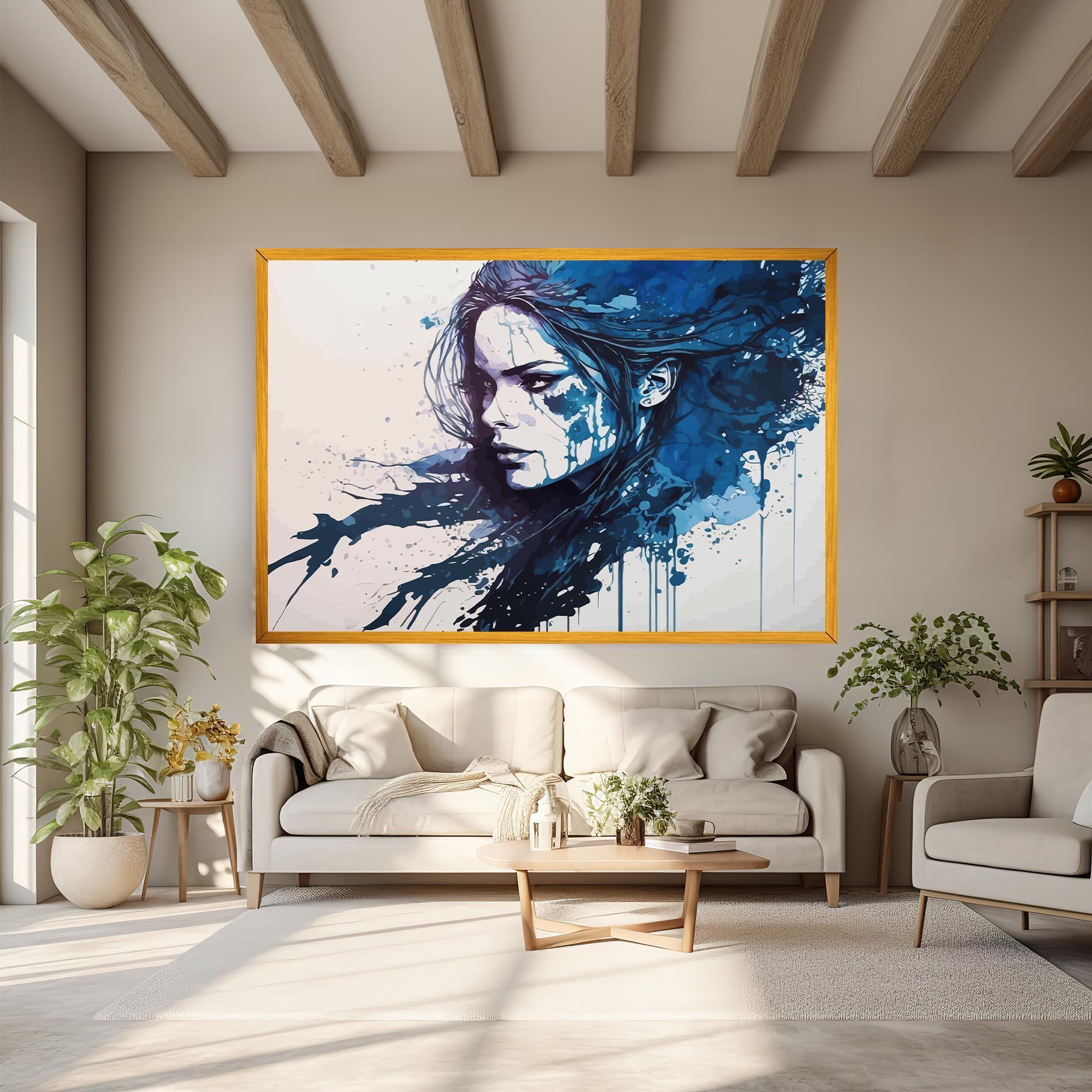 Tablou Canvas Blue Hair Portrait mockup 6