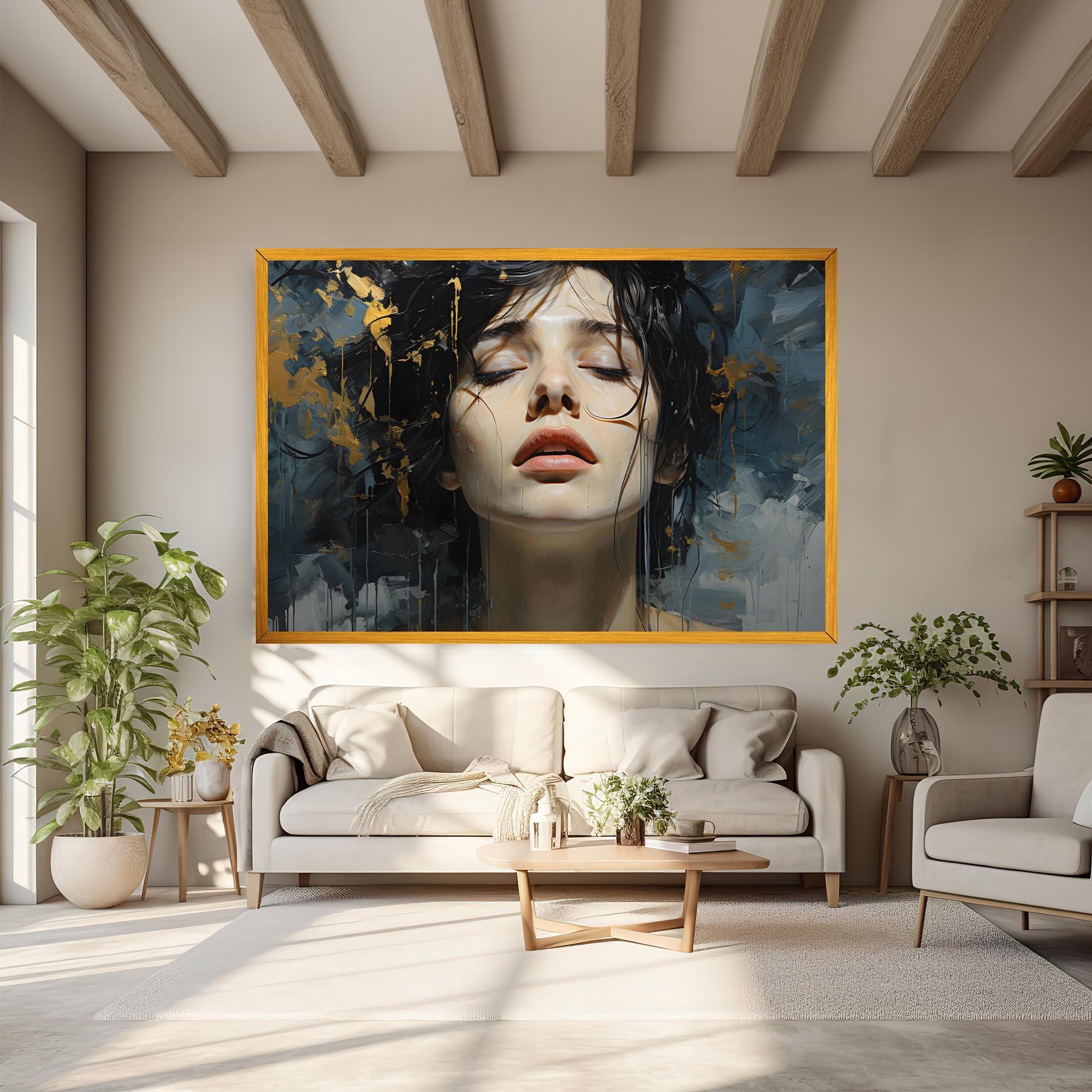 Tablou Canvas Closed Eyes Woman mockup 6