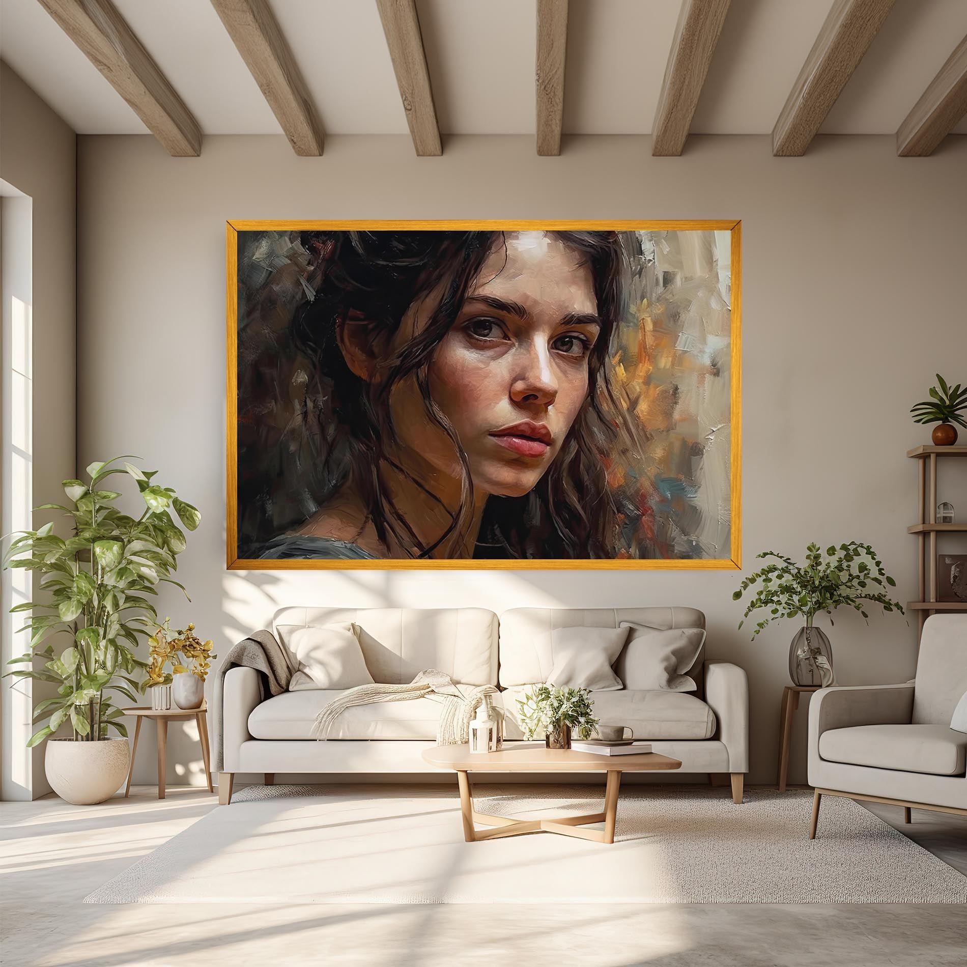 Closeup Impasto Portrait mockup 6