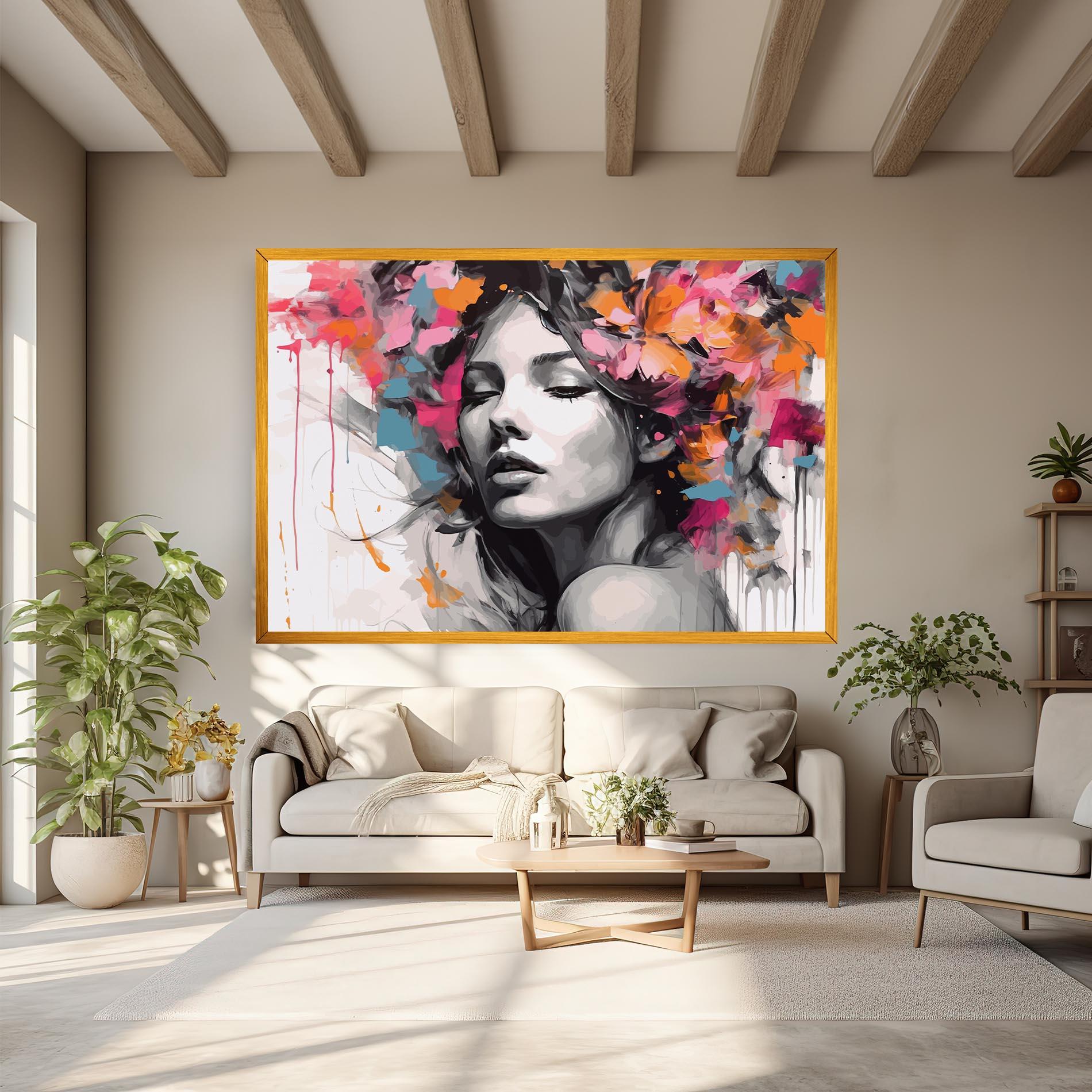 Tablou Canvas Colorful Flower Portrait mockup 6