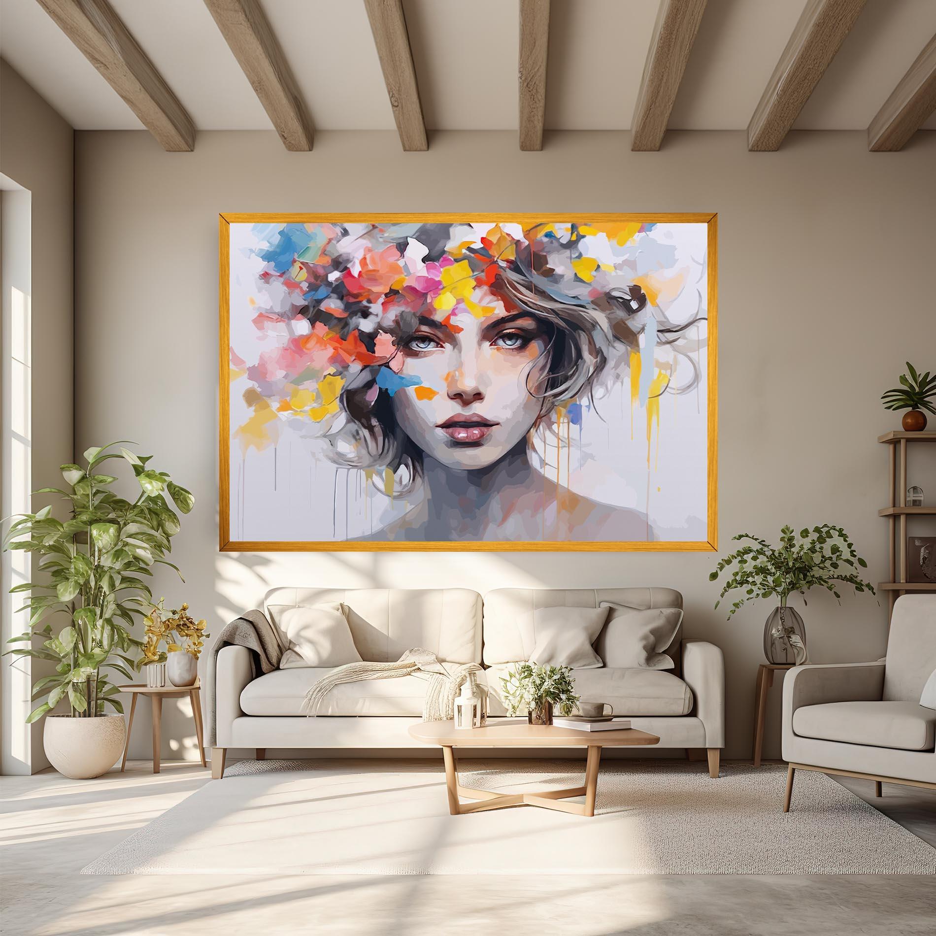 Tablou Canvas Colorful Hair Portrait mockup 6