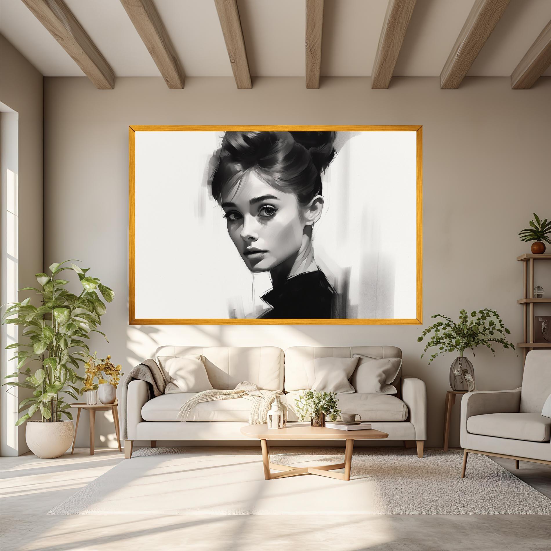 Tablou Canvas Hepburn Portrait mockup 6