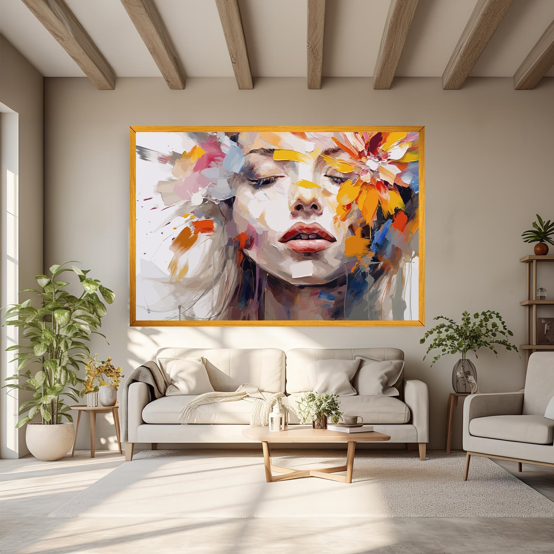 Tablou Canvas Oil Flower Portrait mockup 6