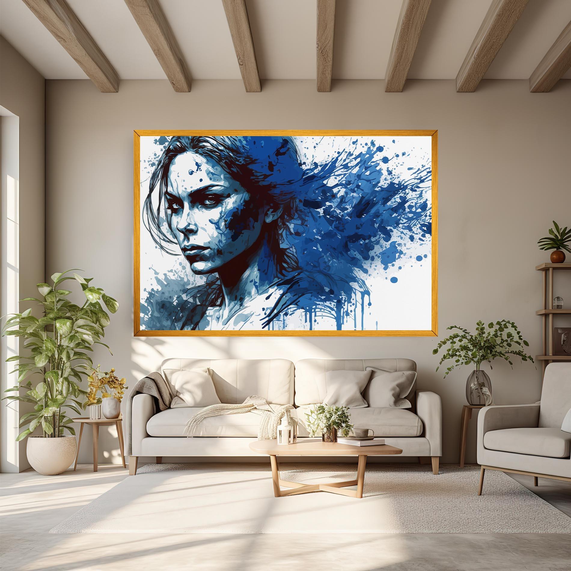 Tablou Canvas Portrait Blue Woman mockup 6